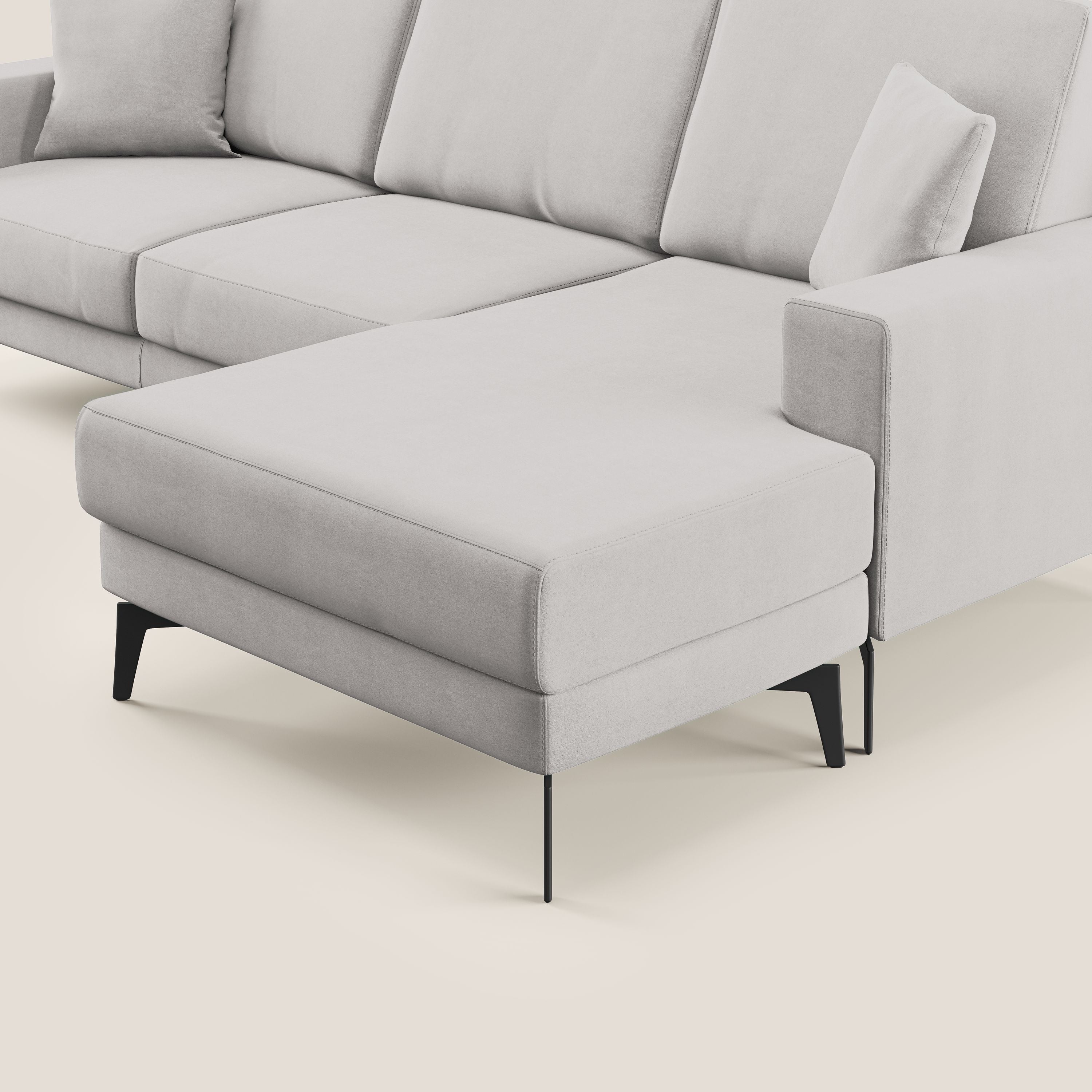 Prestige divano angolare reversibile in microfibra smacchiabile T11 grigio chiaro - divitt.sbs