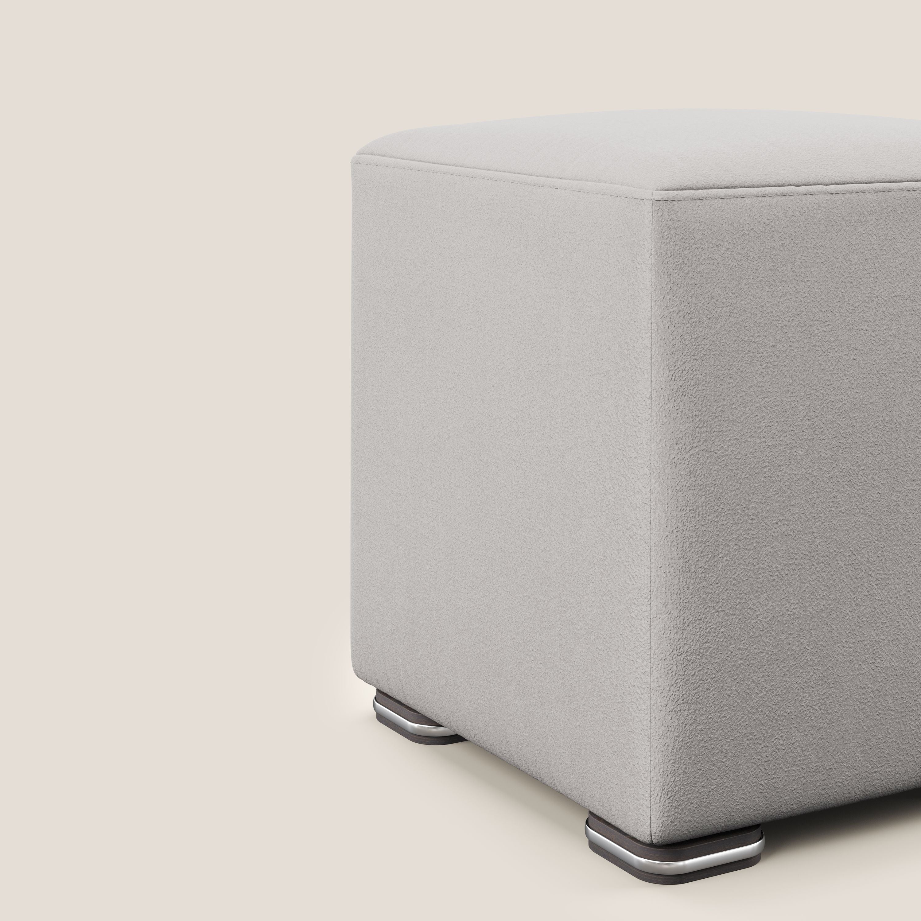Cube pouf in microfibra smacchiabile T11 grigio chiaro - divitt.sbs