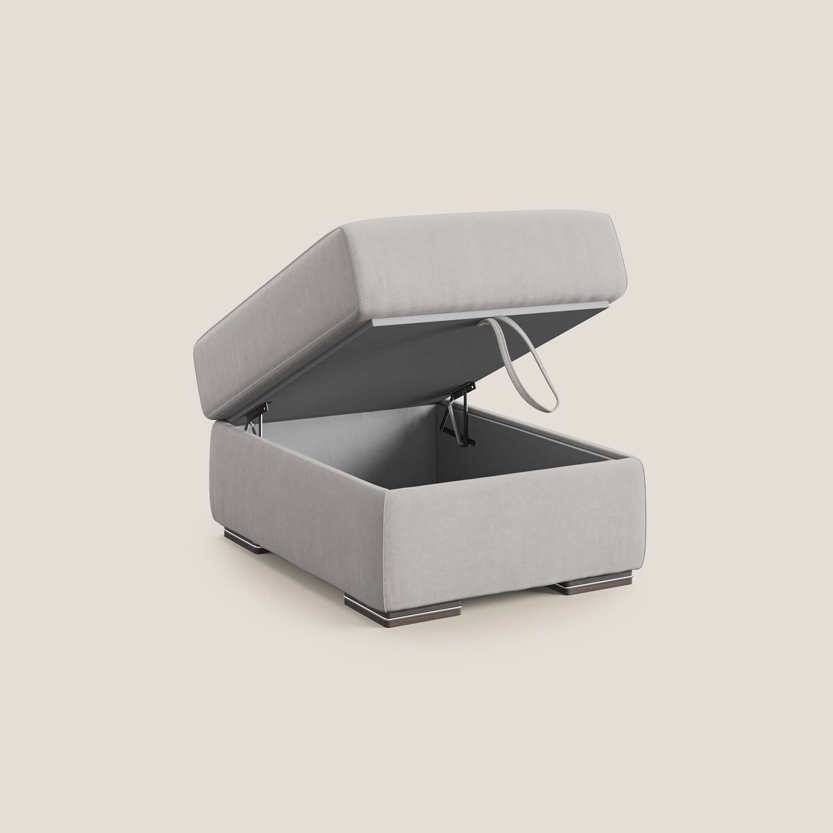 Sun pouf apribile contenitore in microfibra smacchiabile T11 grigio chiaro - divitt.sbs
