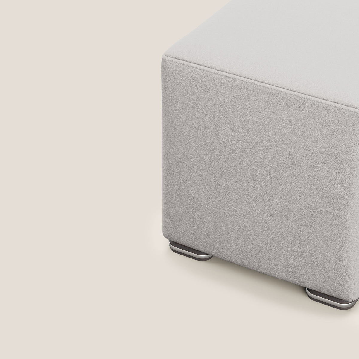 Cube pouf in microfibra smacchiabile T11 grigio chiaro - divitt.sbs
