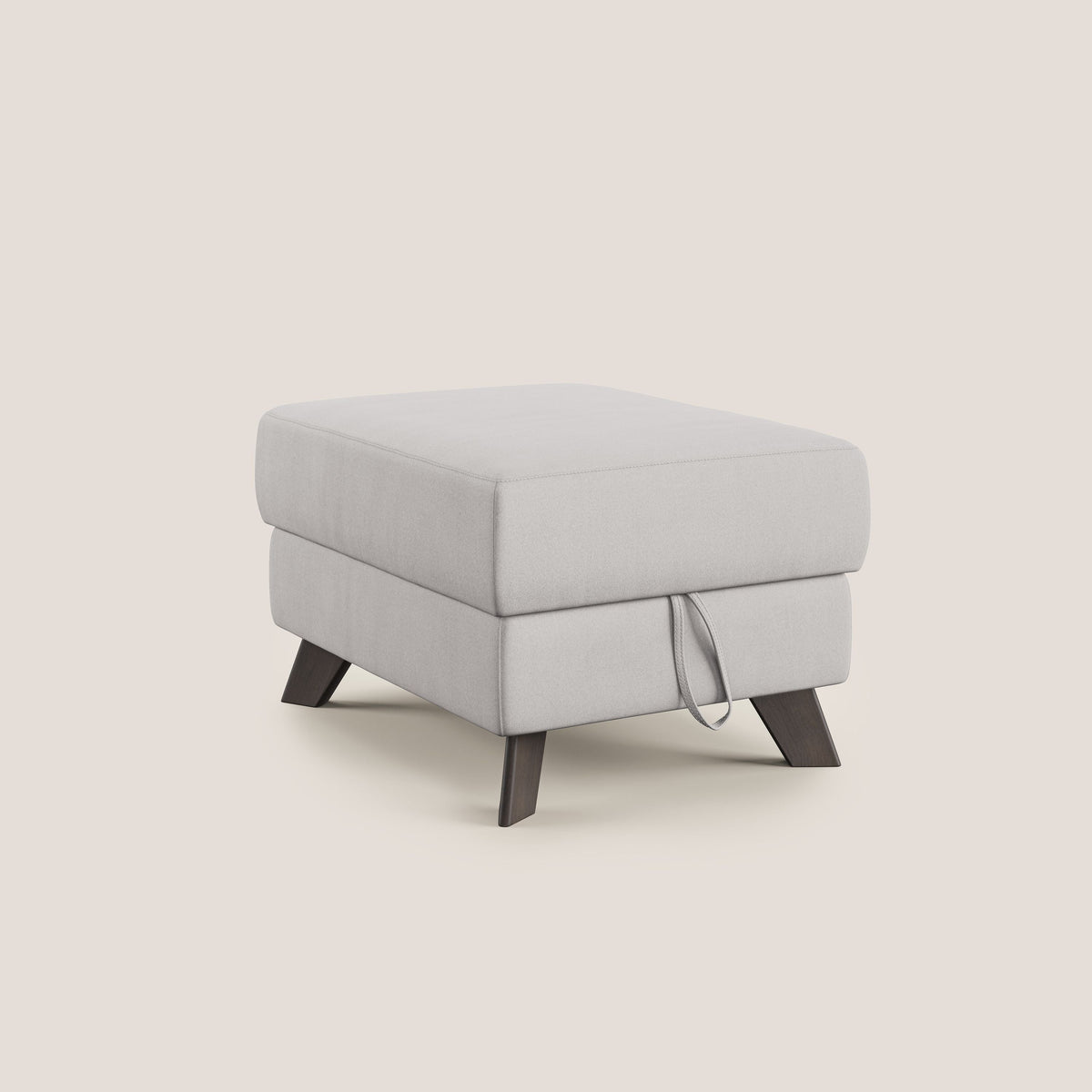 Moon Pouf contenitore e piedini alti in microfibra impermeabile T11 grigio chiaro - divitt.sbs