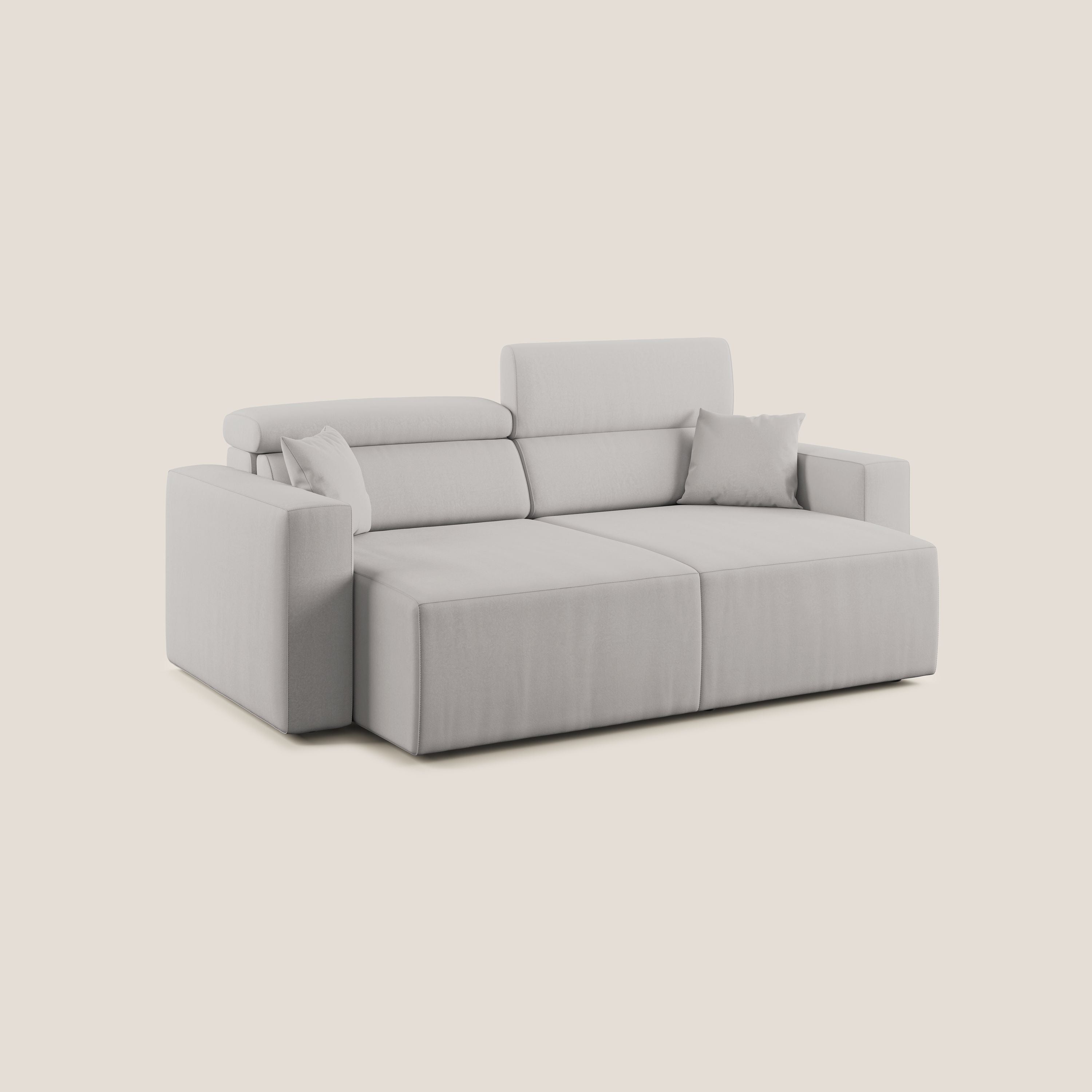 Orwell divano con seduta estraibile in microfibra smacchiabile T11 grigio chiaro - divitt.sbs