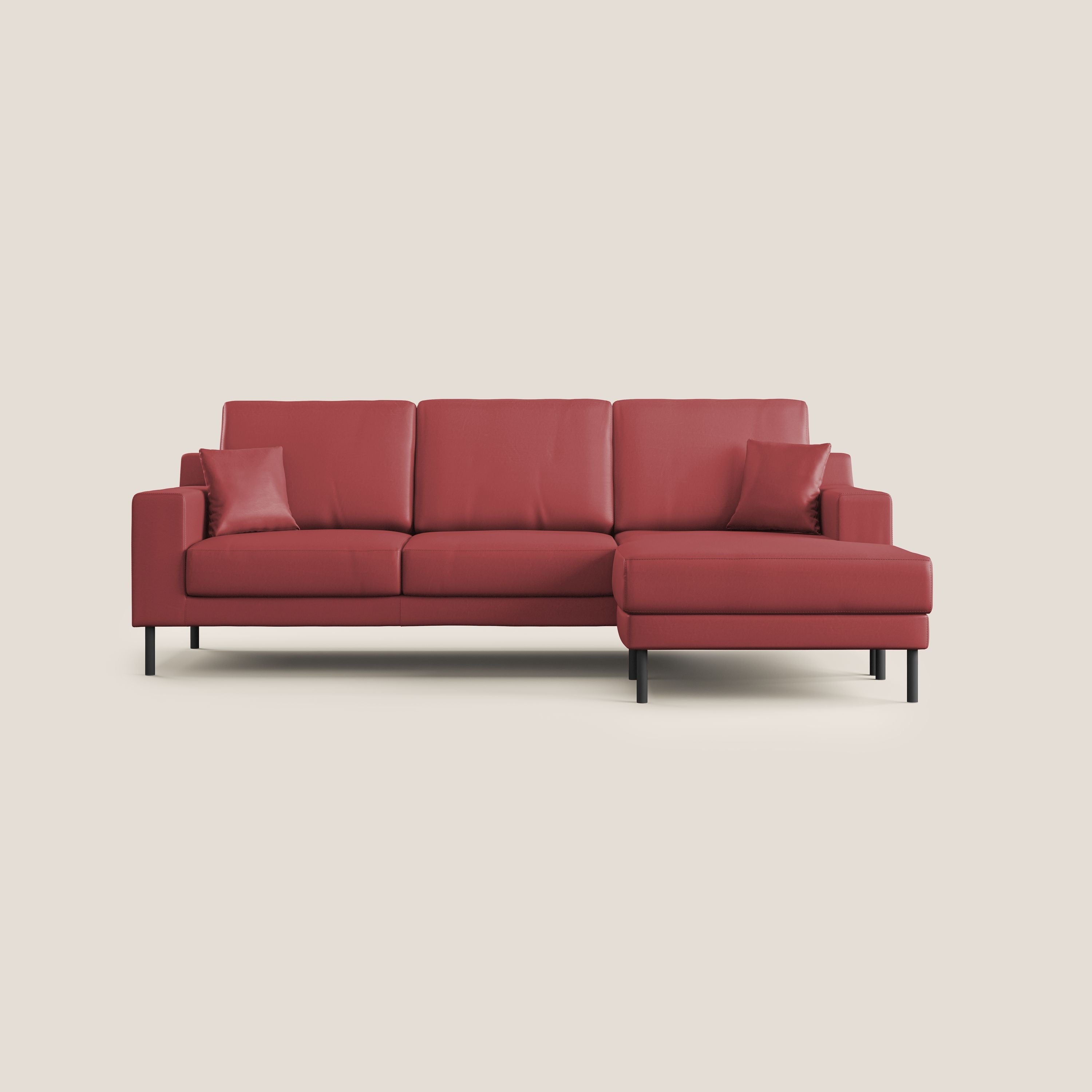 Uranio divano angolare moderno REVERSIBILE in Ecopelle impermeabile T04 rosso - divitt.sbs