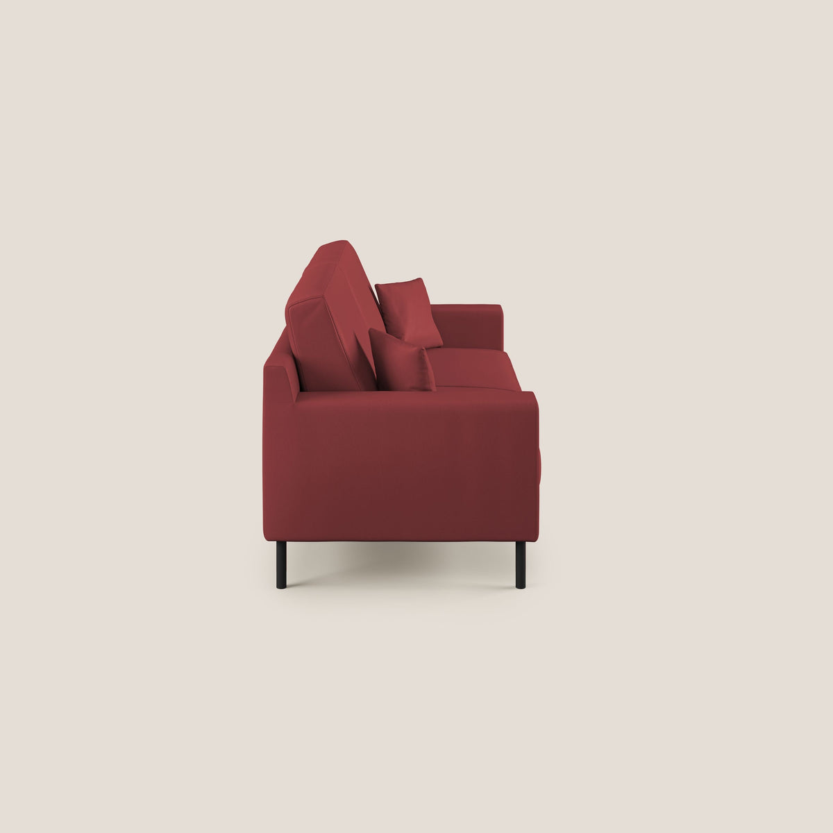 Uranio divano moderno lineare in Ecopelle impermeabile T04 rosso - divitt.sbs