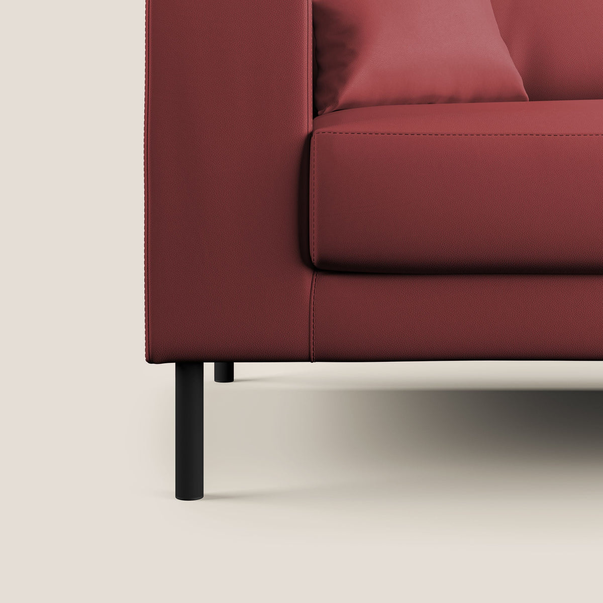 Uranio divano angolare moderno REVERSIBILE in Ecopelle impermeabile T04 rosso - divitt.sbs