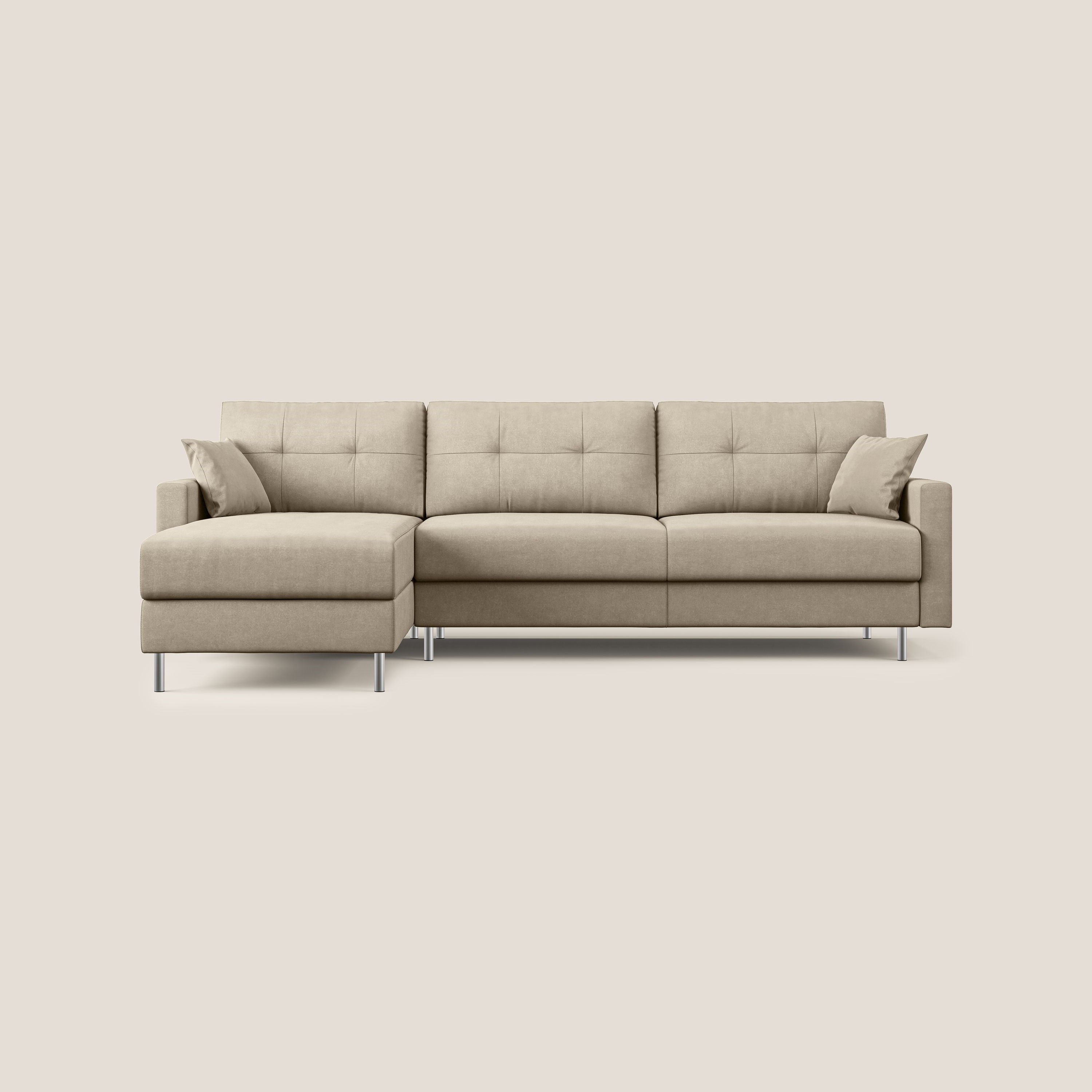 Megan divano letto angolare in microfibra smacchiabile T11 tortora - divitt.sbs