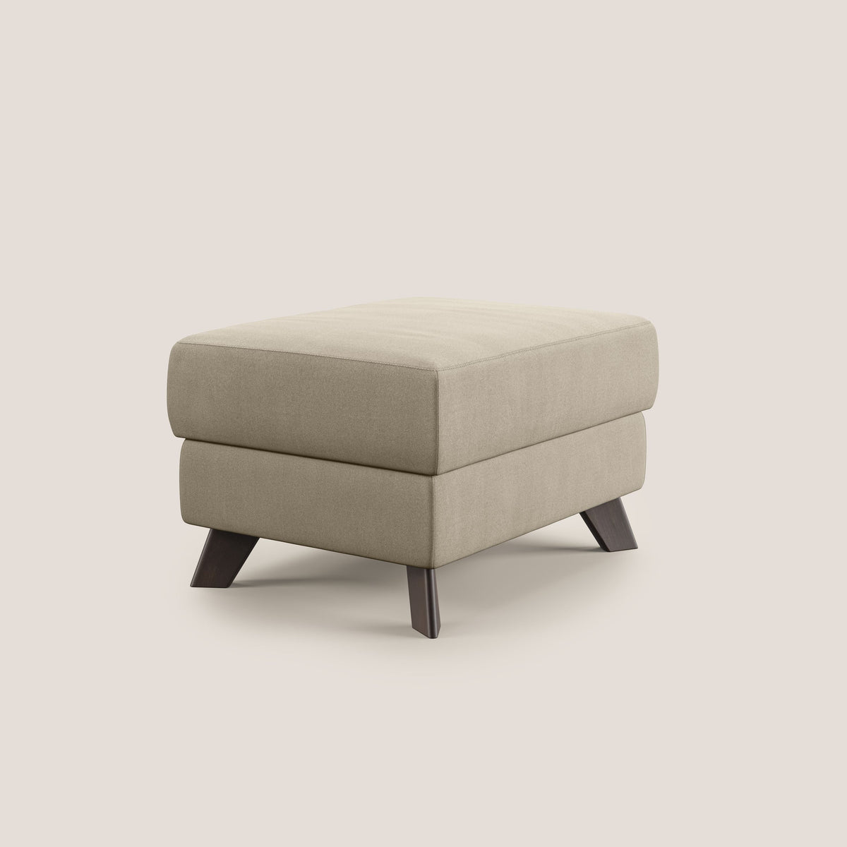 Moon Pouf contenitore e piedini alti in microfibra impermeabile T11 tortora - divitt.sbs