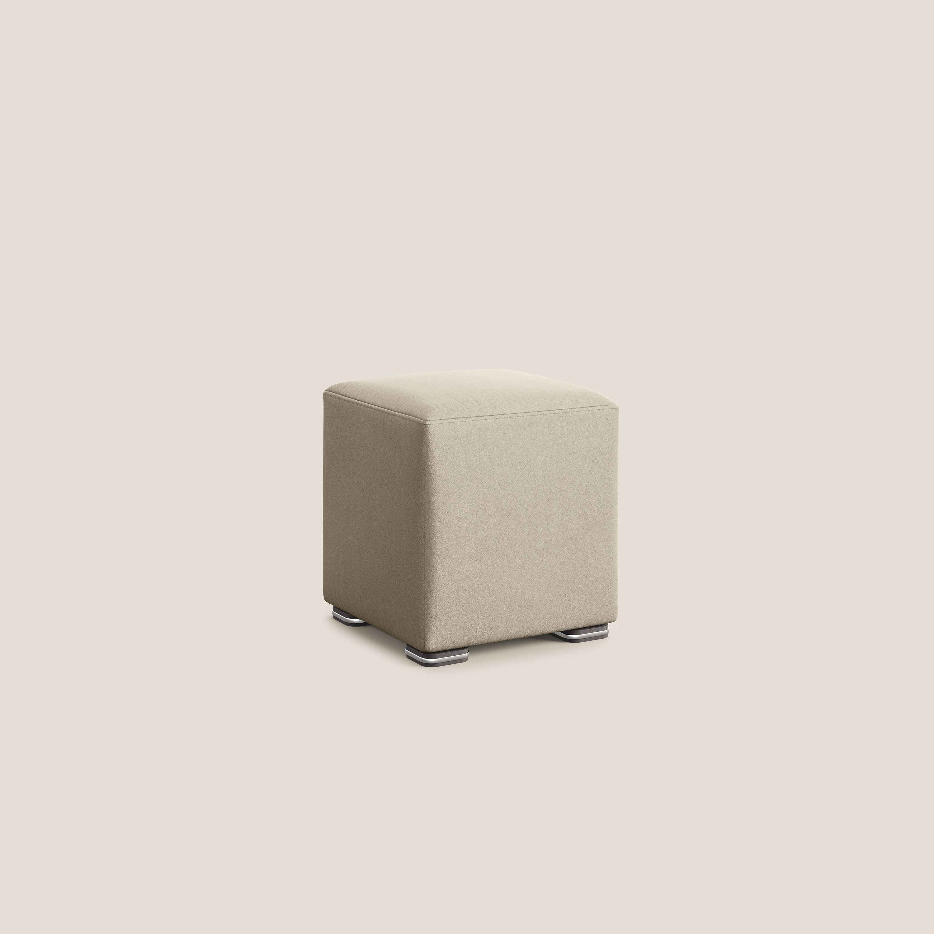 Cube pouf in microfibra smacchiabile T11 tortora - divitt.sbs