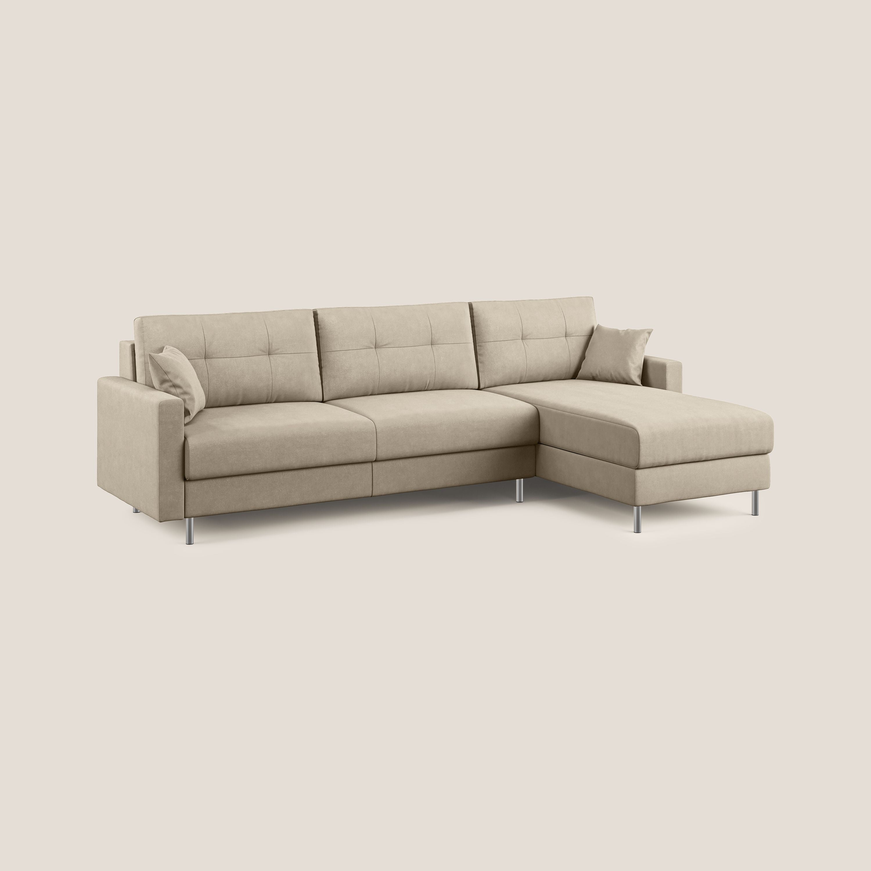 Megan divano letto angolare in microfibra smacchiabile T11 tortora - divitt.sbs