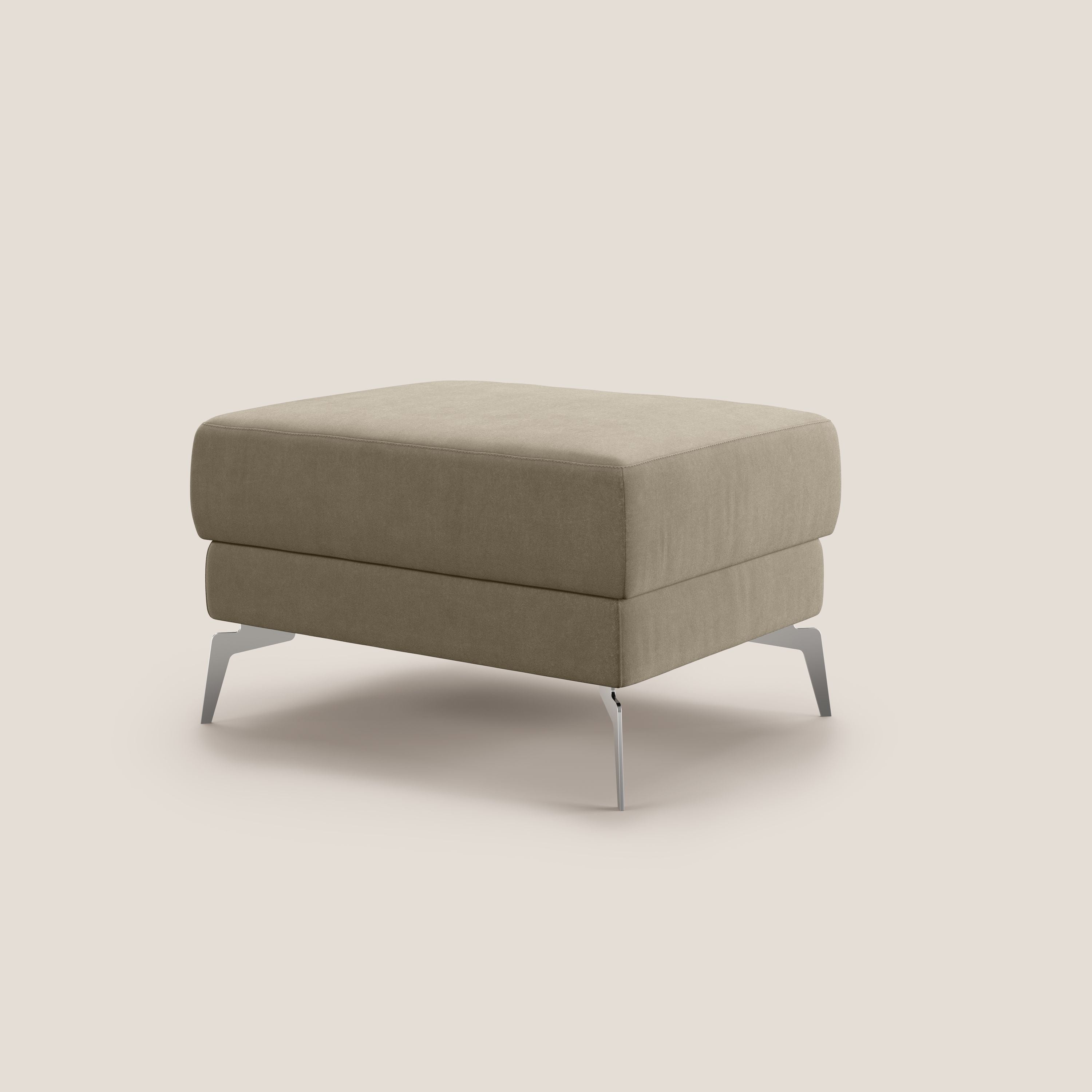 Star Pouf con piedini alti in microfibra impermeabile T11 tortora - divitt.sbs