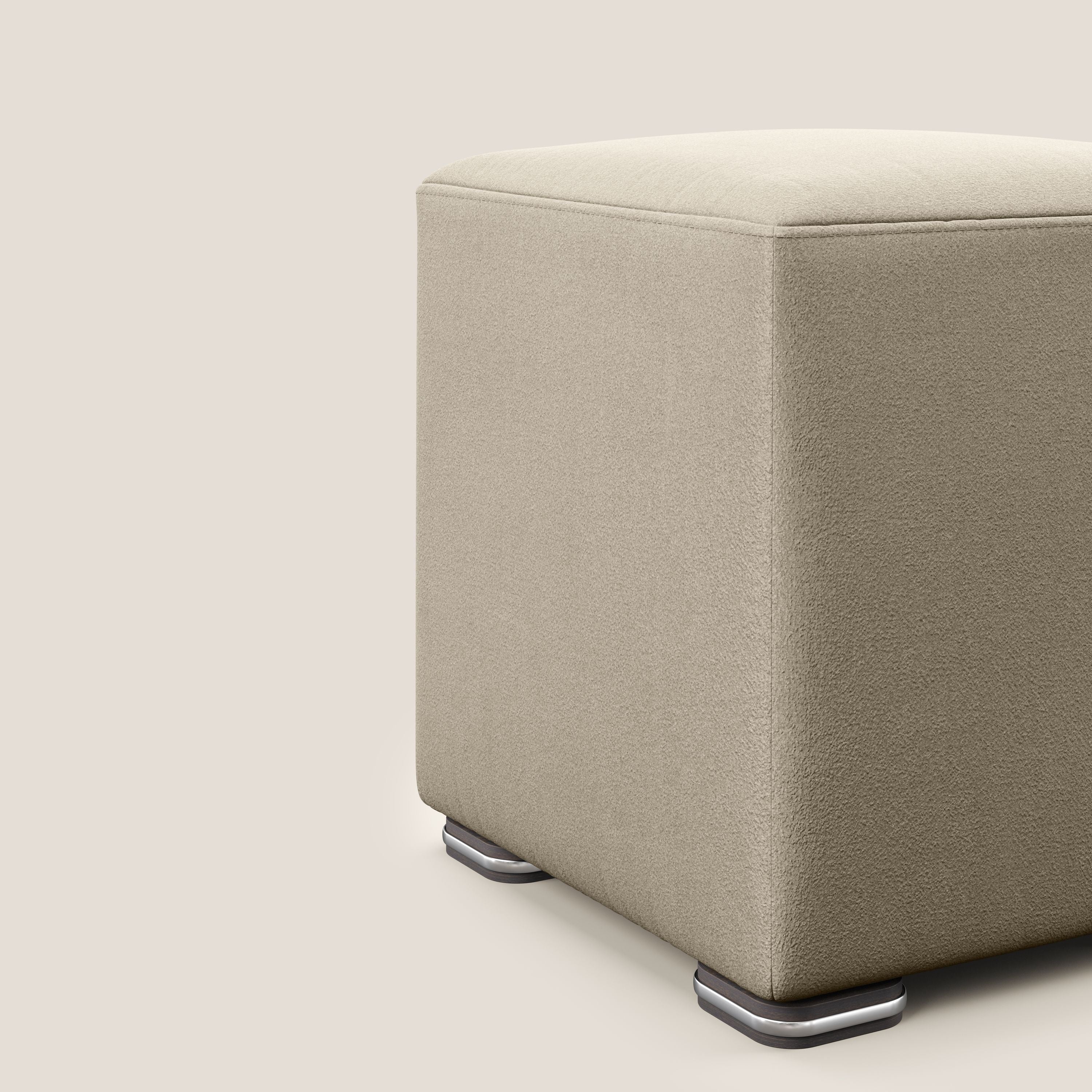 Cube pouf in microfibra smacchiabile T11 tortora - divitt.sbs