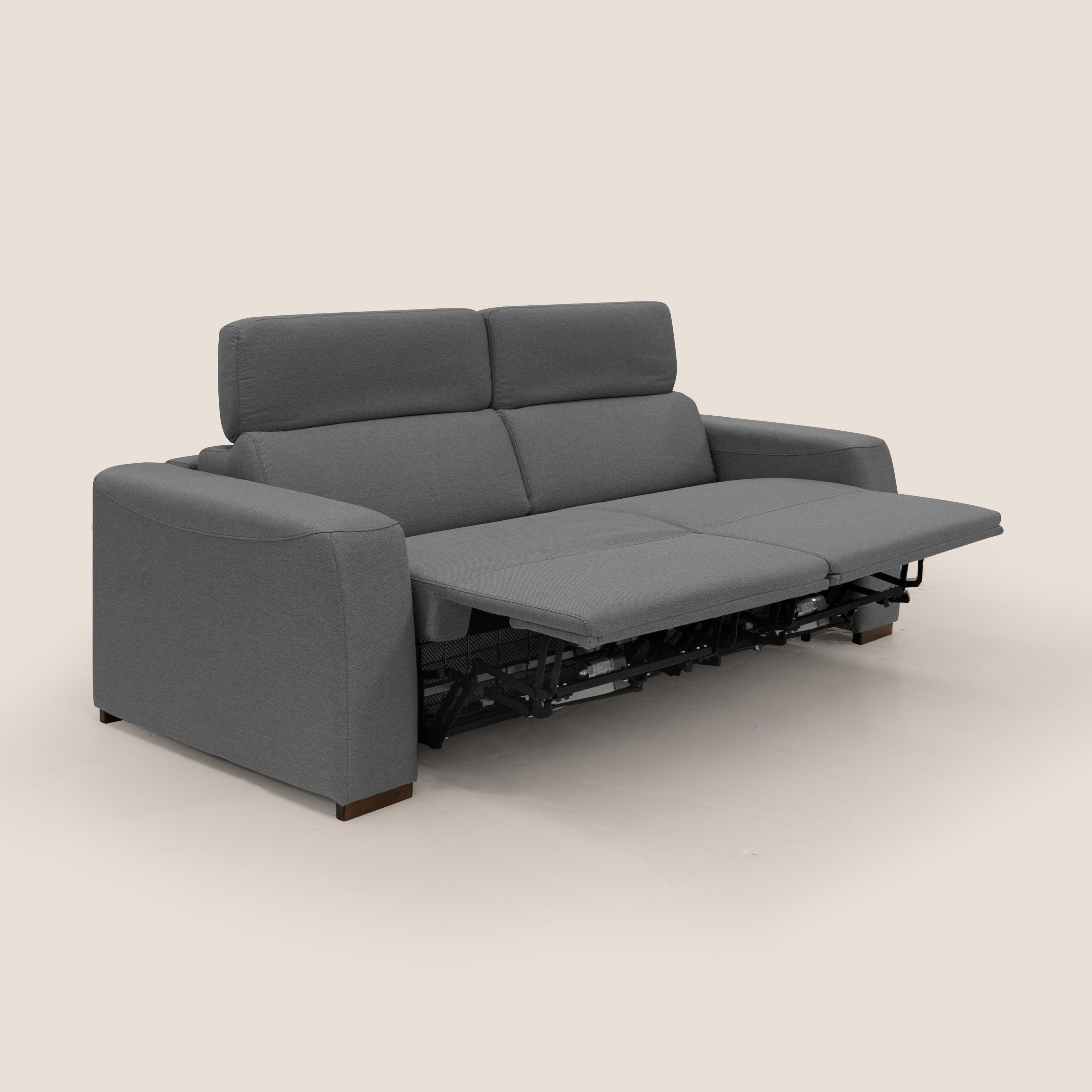 Poseidon divano letto + relax elettrico in tessuto smacchiabile impermeabile T05 antracite - divitt.sbs