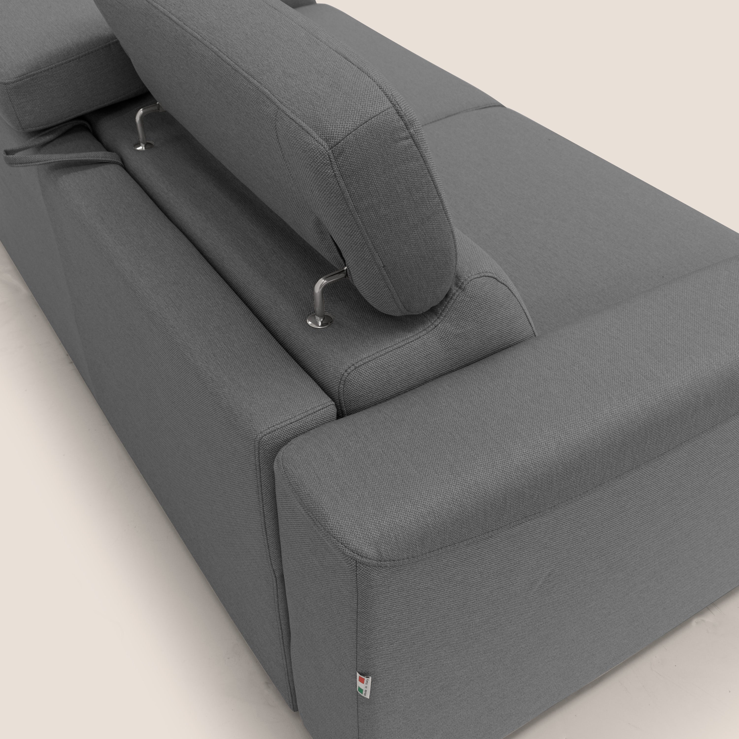 Poseidon divano letto + relax elettrico in tessuto smacchiabile impermeabile T05 antracite - divitt.sbs