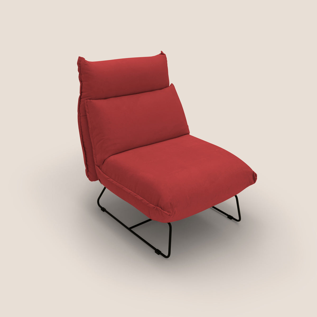 Tessa Poltroncina dal design moderno in morbida microfibra smacchiabile T11 rosso - divitt.sbs