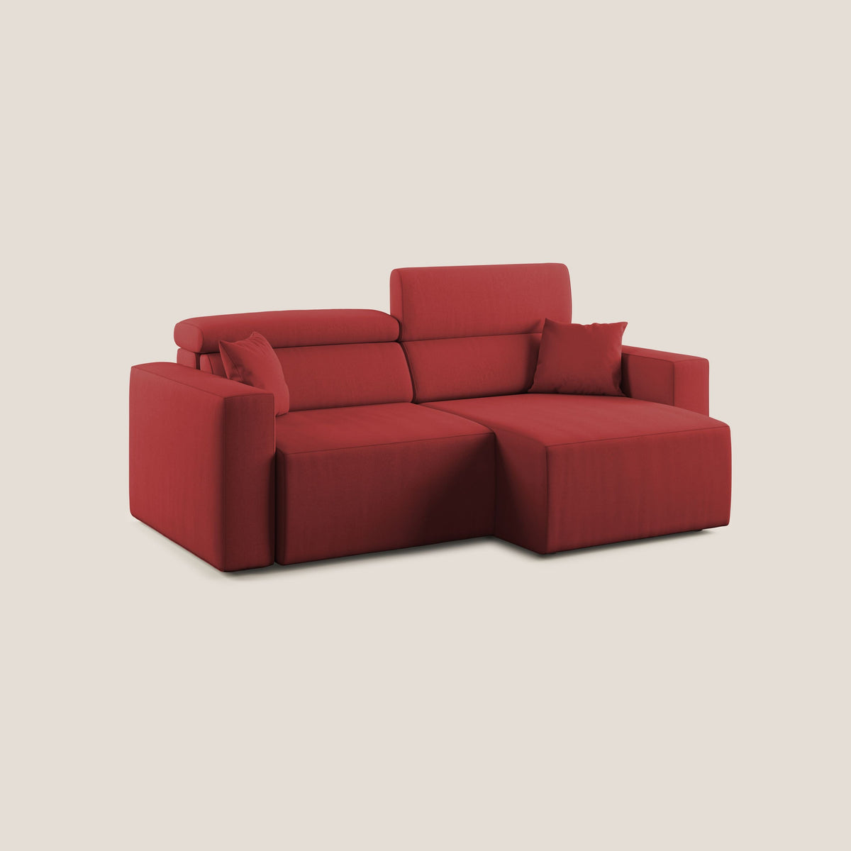 Orwell divano con seduta estraibile in microfibra smacchiabile T11 rosso - divitt.sbs