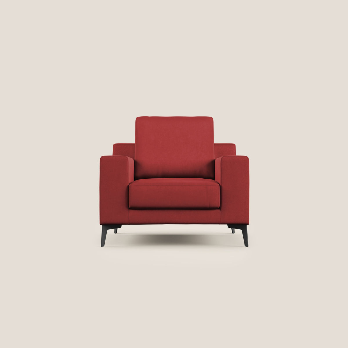 Prestige poltroncina moderna in microfibra smacchiabile T11 rosso - divitt.sbs