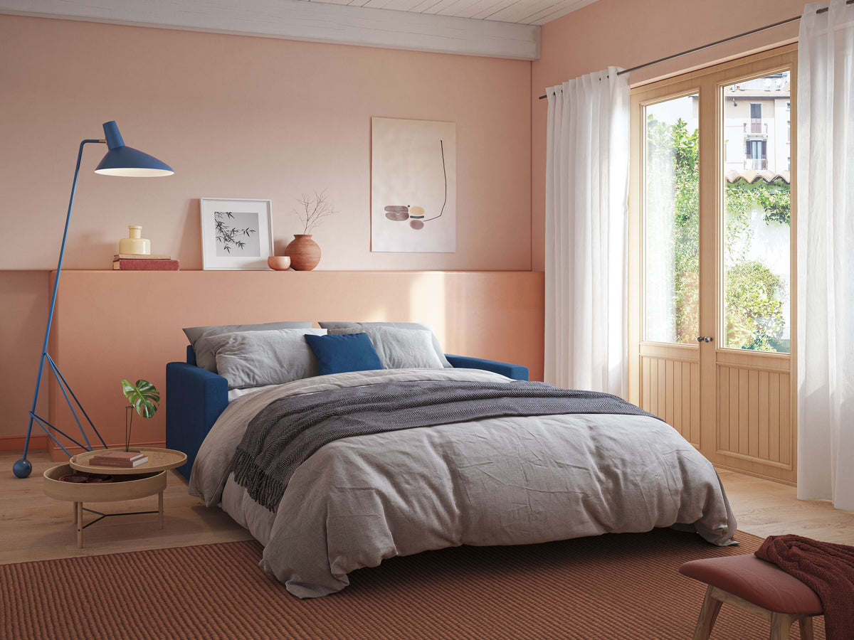 Chris Divano letto in microfibra smacchiabile T11 rosso - divitt.sbs