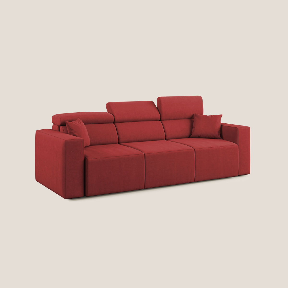 Orwell divano con 3 sedute estraibili in microfibra smacchiabile T11 rosso - divitt.sbs