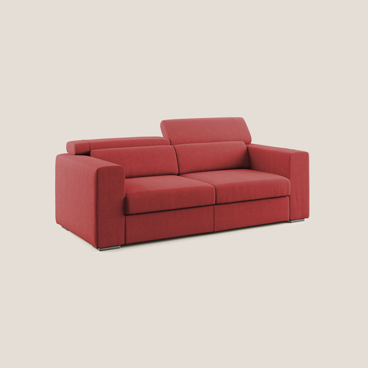 Vegas divano con poggiatesta reclinabili in microfibra smacchiabile T11 rosso - divitt.sbs