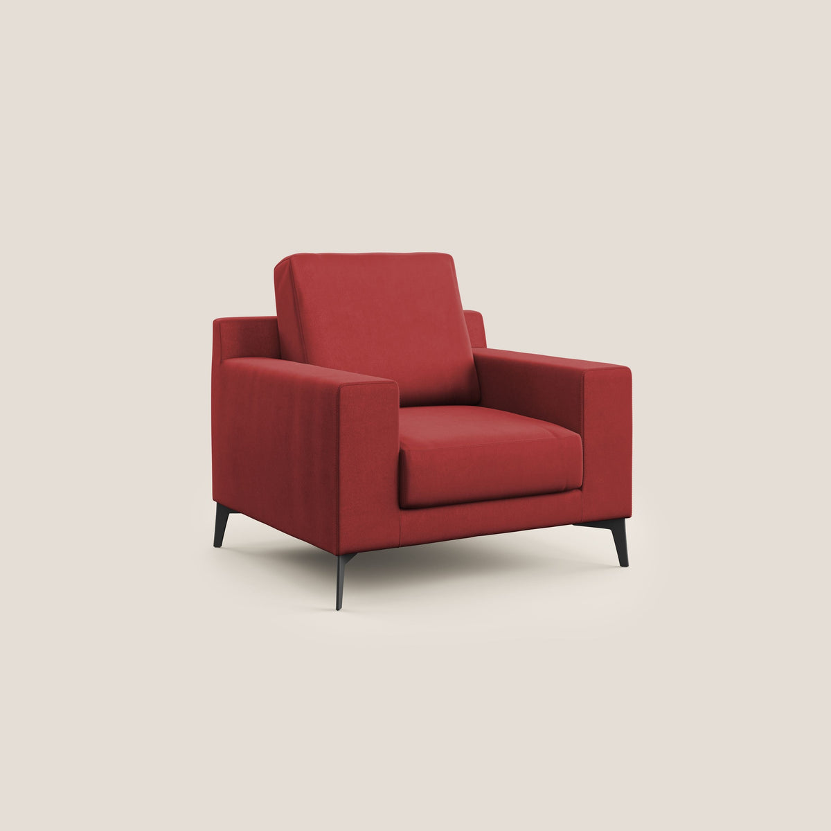 Prestige poltroncina moderna in microfibra smacchiabile T11 rosso - divitt.sbs