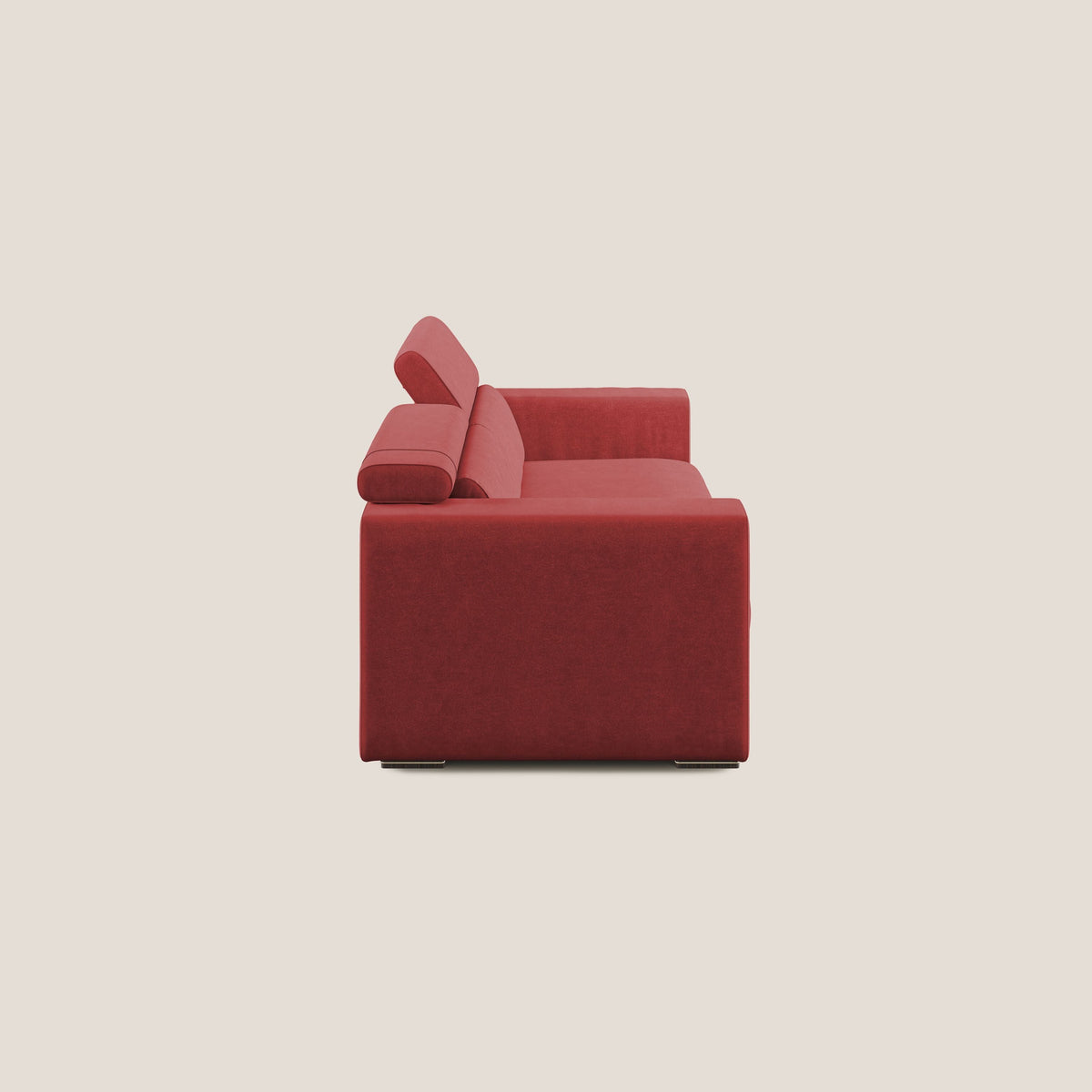 Vegas divano con poggiatesta reclinabili in microfibra smacchiabile T11 rosso - divitt.sbs