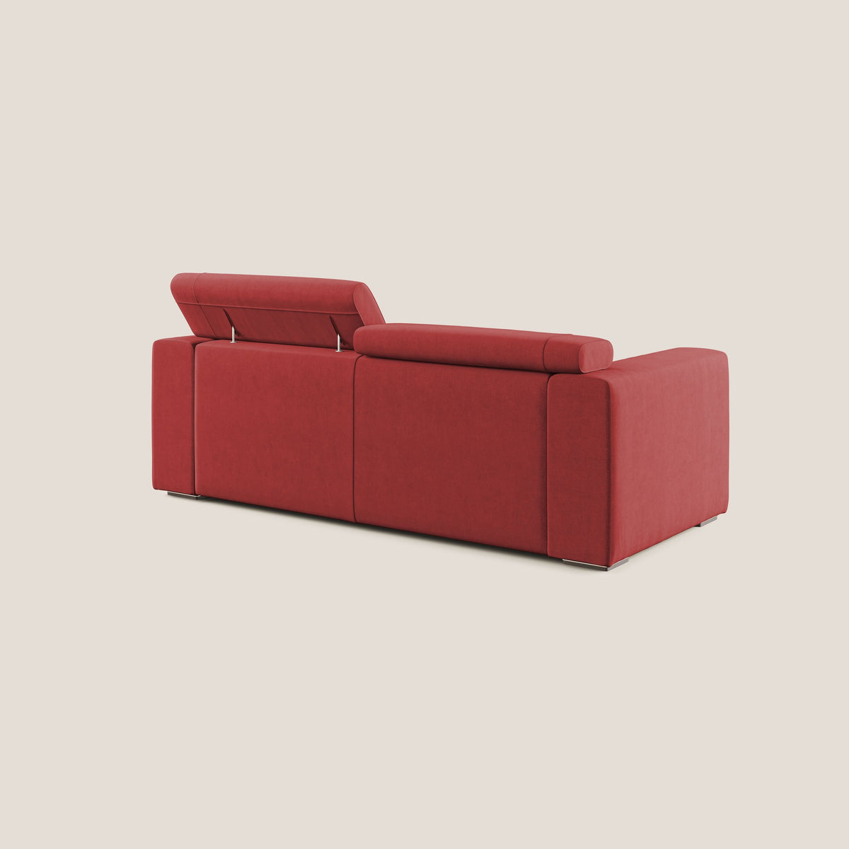 Vegas divano con poggiatesta reclinabili in microfibra smacchiabile T11 rosso - divitt.sbs