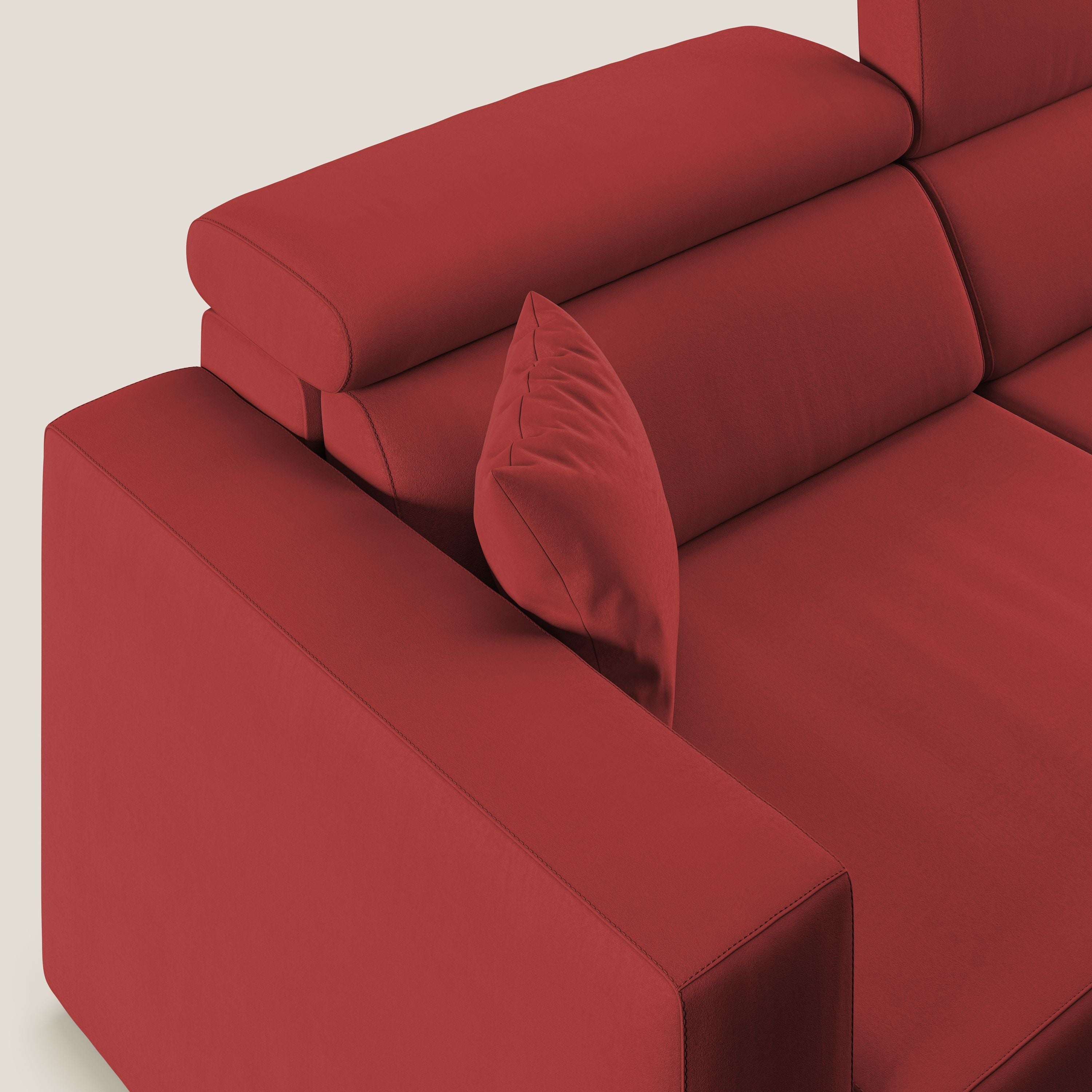 Orwell divano con seduta estraibile in microfibra smacchiabile T11 rosso - divitt.sbs
