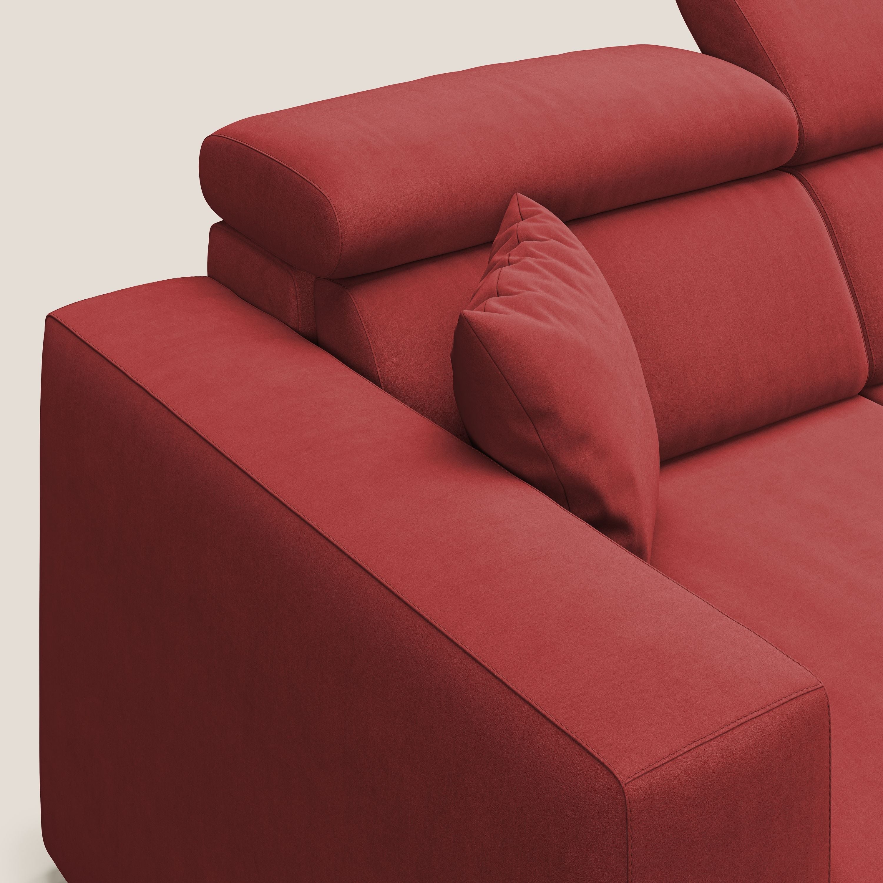 Orwell divano con 3 sedute estraibili in microfibra smacchiabile T11 rosso - divitt.sbs