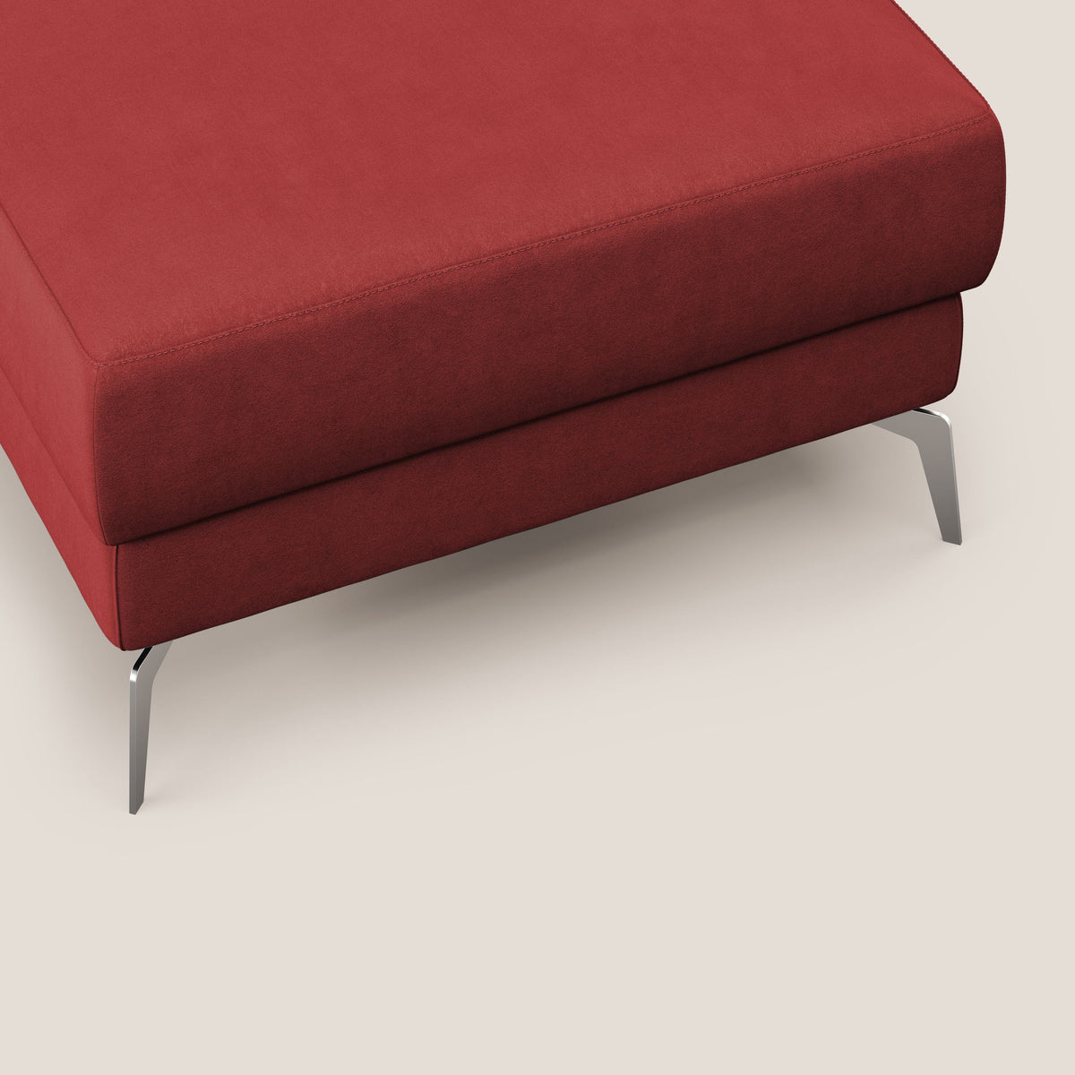 Star Pouf con piedini alti in microfibra impermeabile T11 rosso - divitt.sbs
