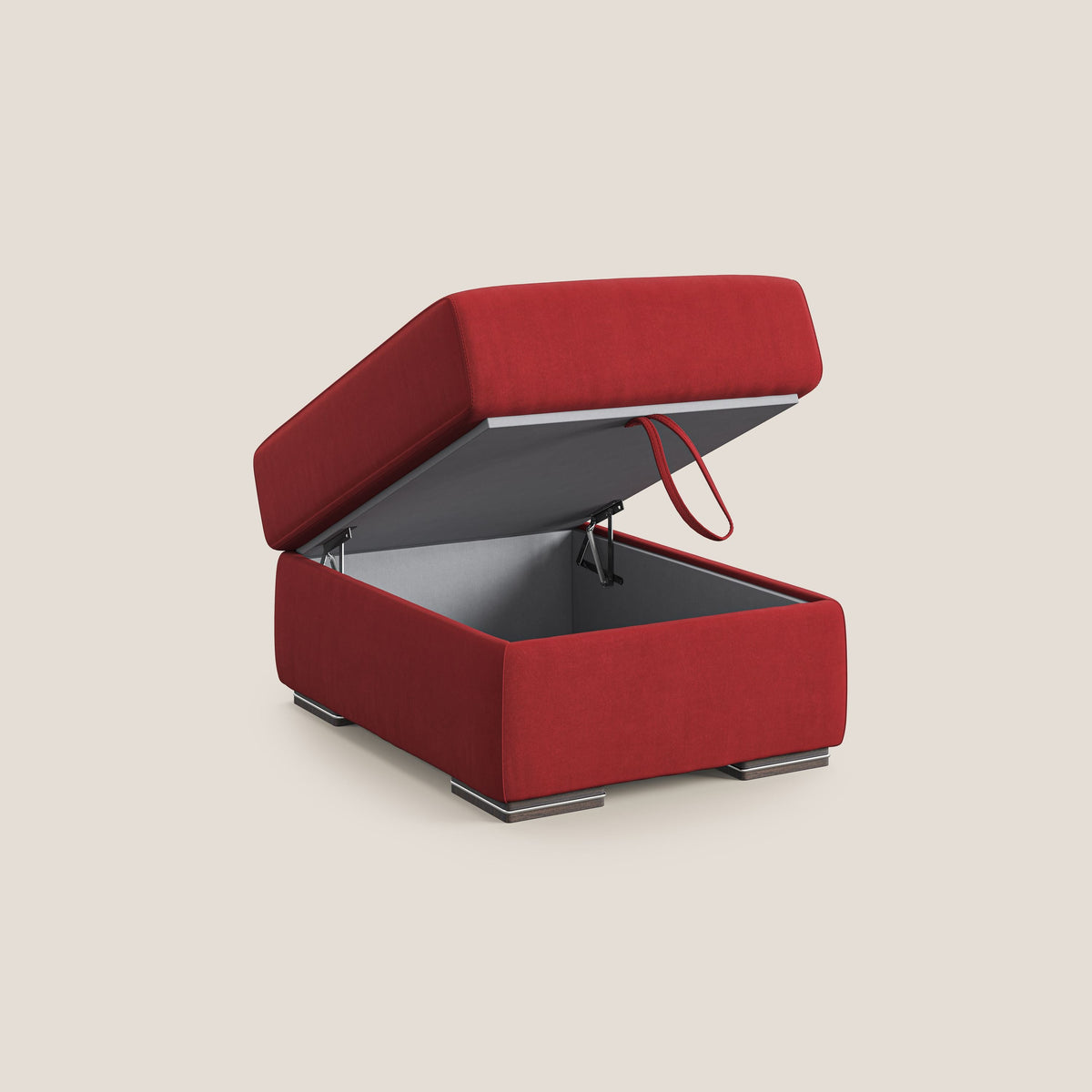 Sun pouf apribile contenitore in microfibra smacchiabile T11 rosso - divitt.sbs