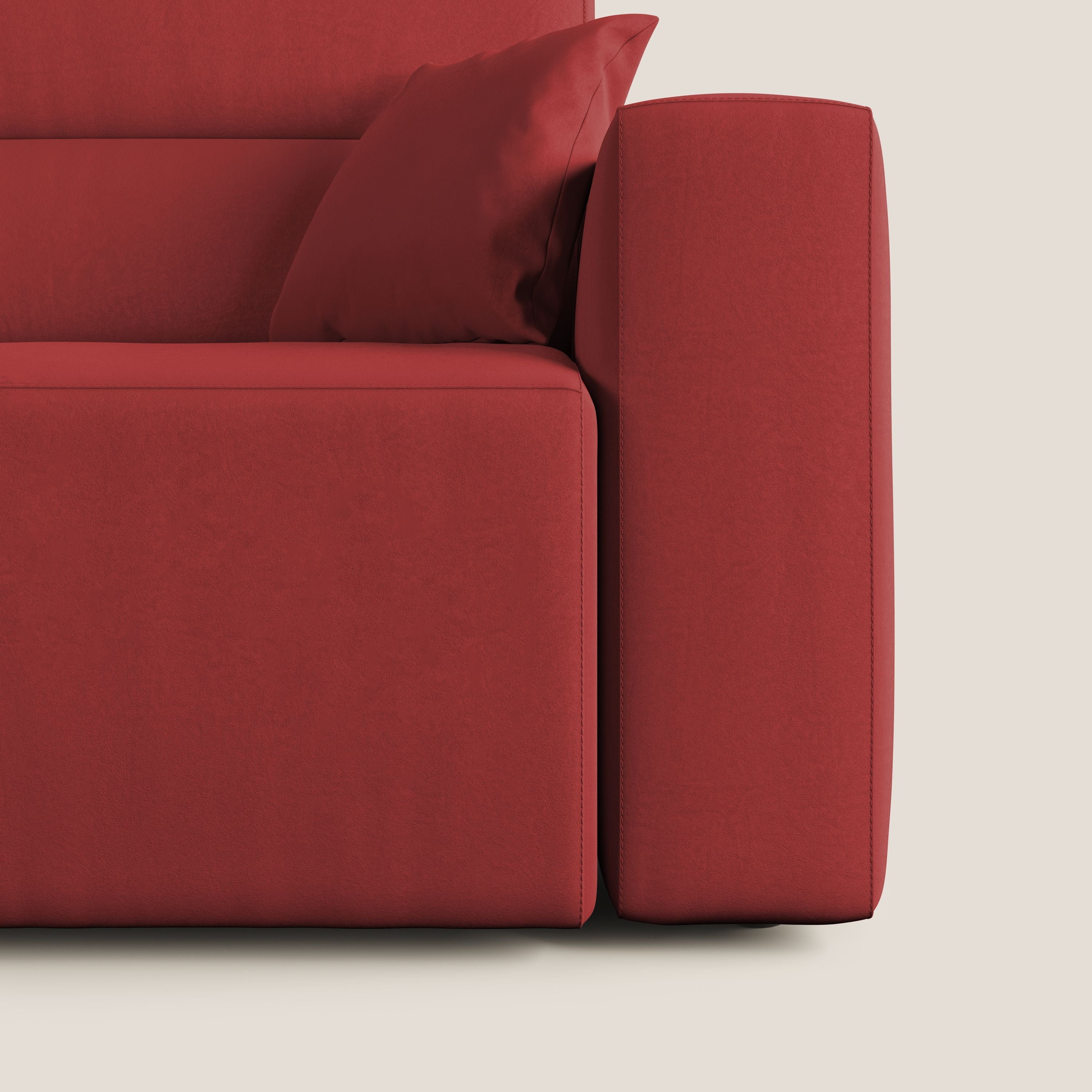 Orwell divano con seduta estraibile in microfibra smacchiabile T11 rosso - divitt.sbs