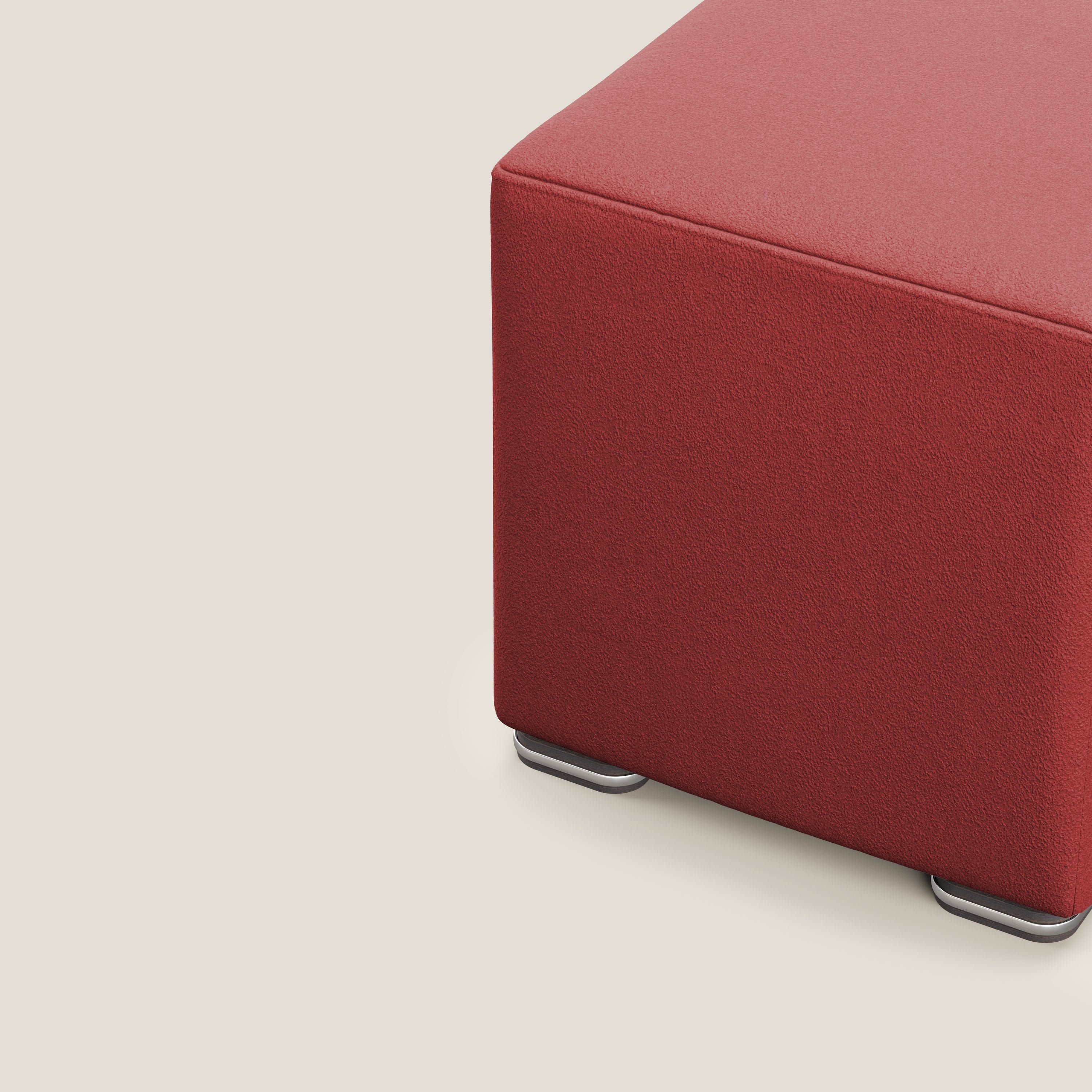Cube pouf in microfibra smacchiabile T11 rosso - divitt.sbs