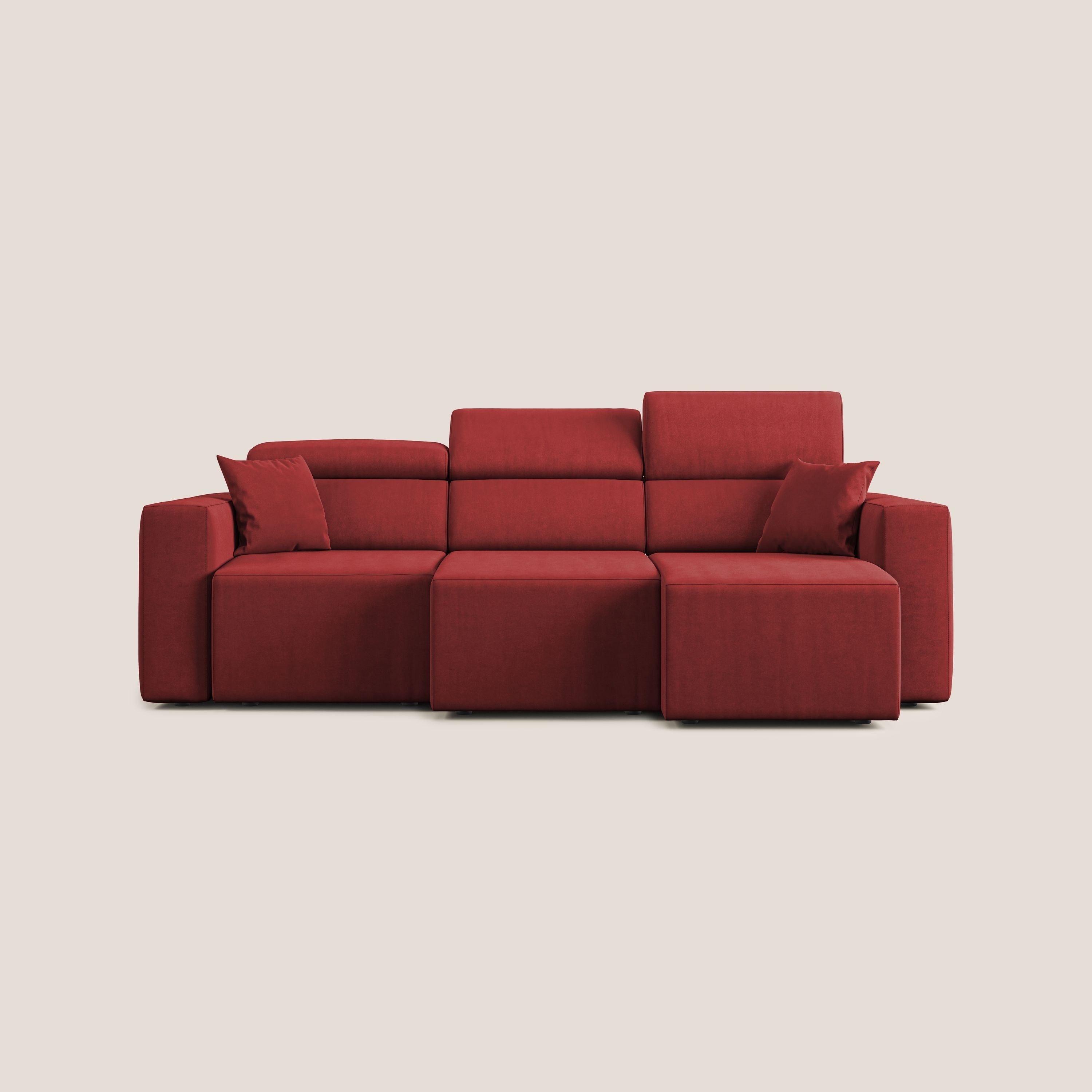 Orwell divano con 3 sedute estraibili in microfibra smacchiabile T11 rosso - divitt.sbs