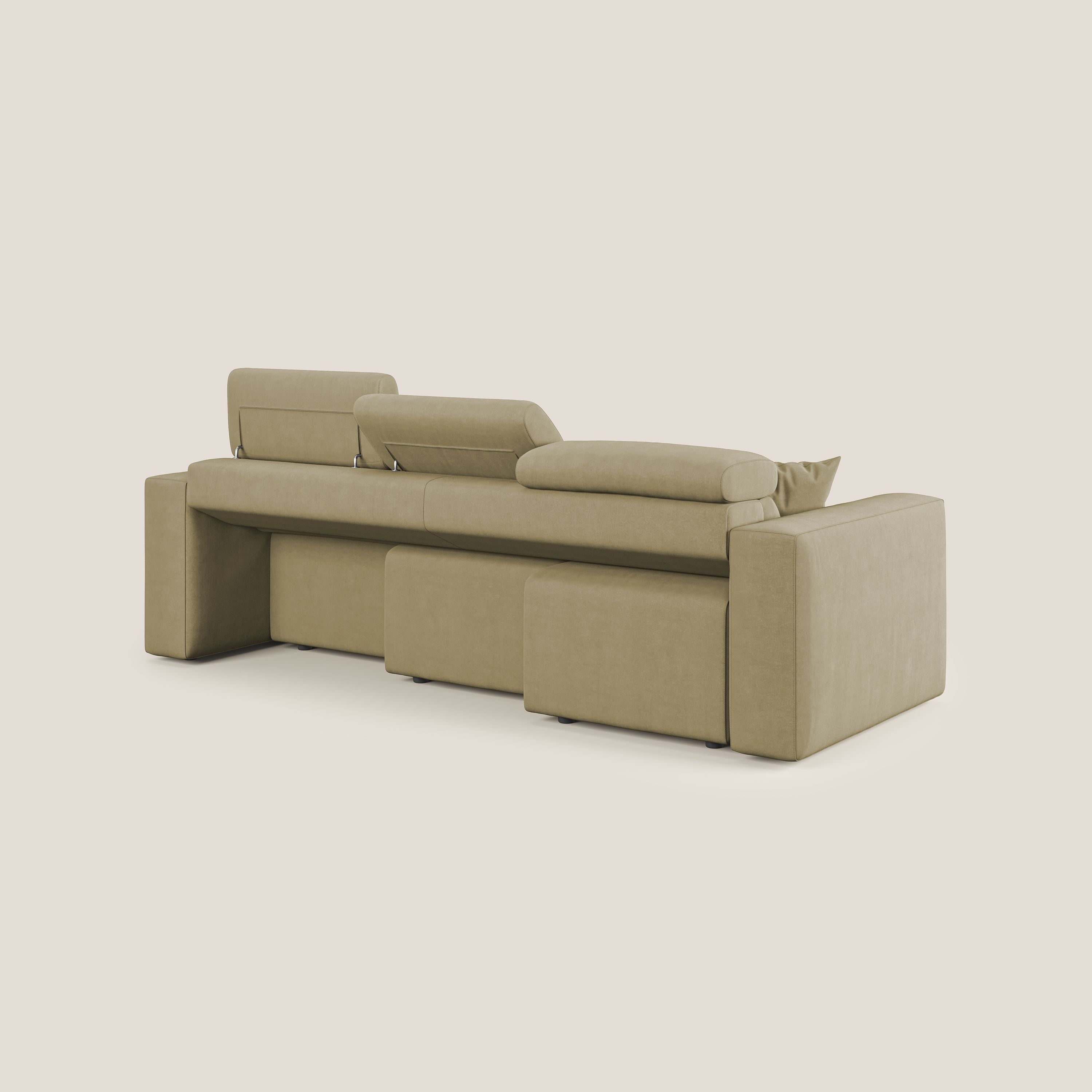 Orwell divano con 3 sedute estraibili in microfibra smacchiabile T11 beige - divitt.sbs