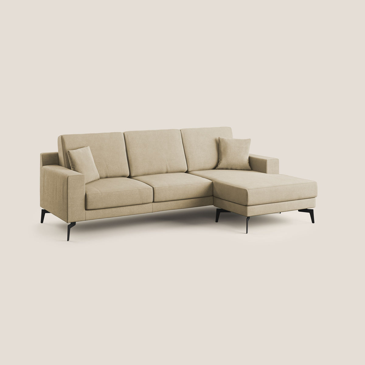 Prestige divano angolare reversibile in microfibra smacchiabile T11 beige - divitt.sbs