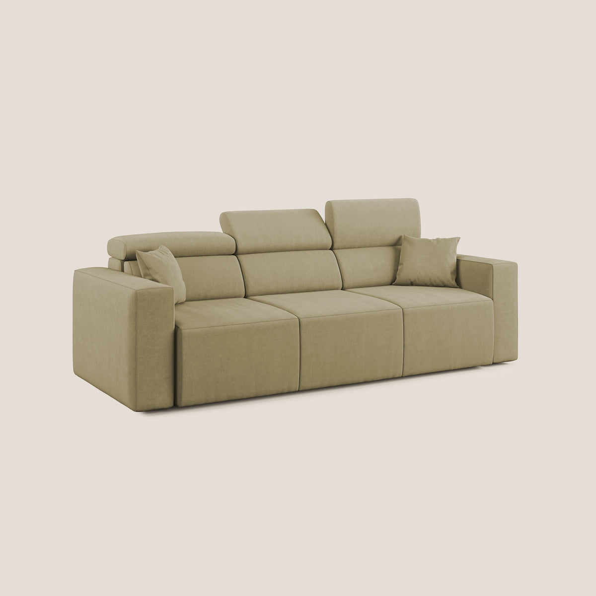 Orwell divano con 3 sedute estraibili in microfibra smacchiabile T11 beige - divitt.sbs