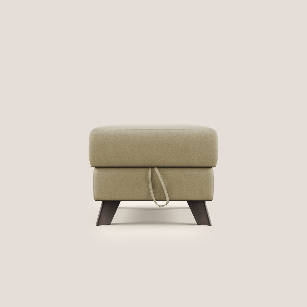 Moon Pouf contenitore e piedini alti in microfibra impermeabile T11 beige - divitt.sbs