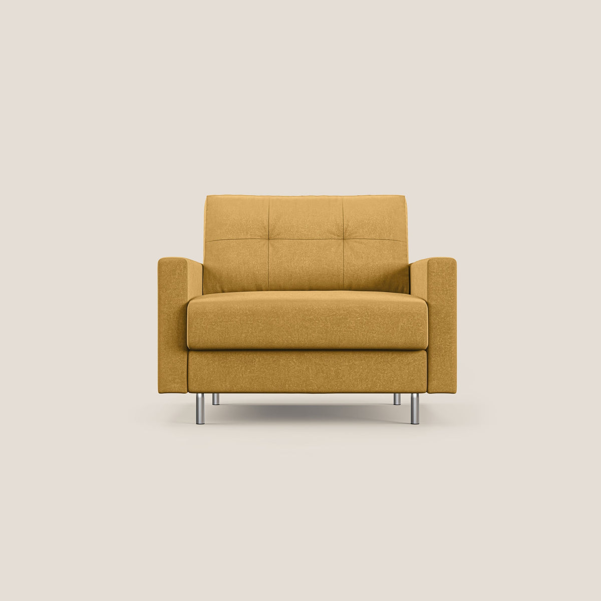 Megan poltrona letto in microfibra smacchiabile T11 giallo - divitt.sbs