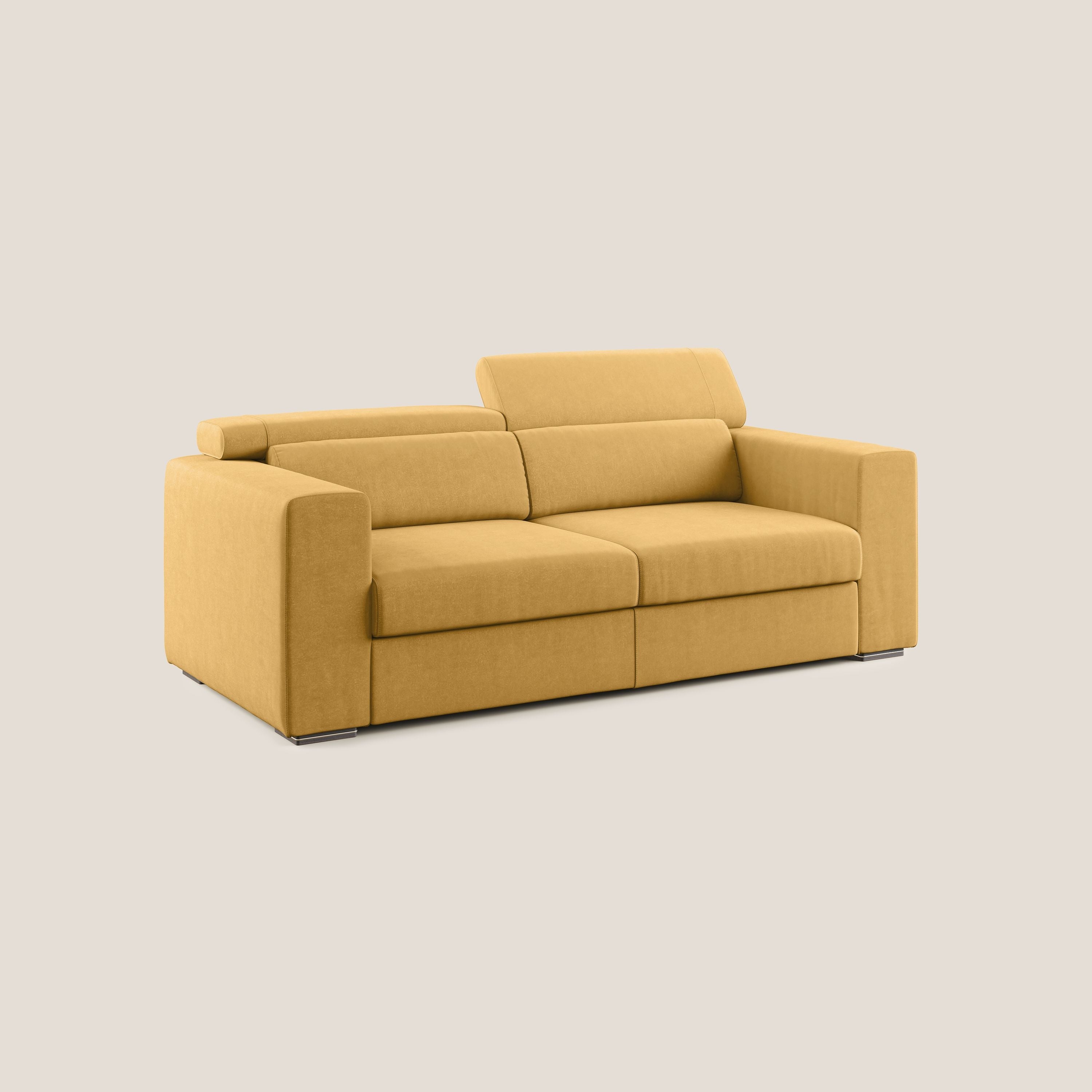 Vegas divano con poggiatesta reclinabili in microfibra smacchiabile T11 giallo - divitt.sbs
