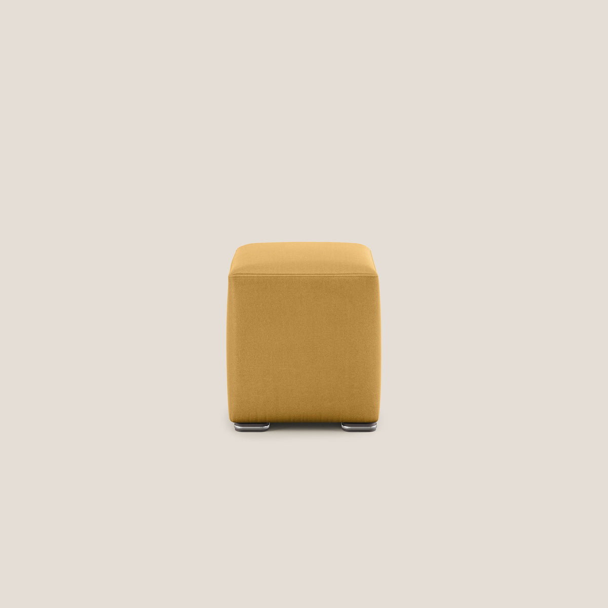 Cube pouf in microfibra smacchiabile T11 giallo - divitt.sbs