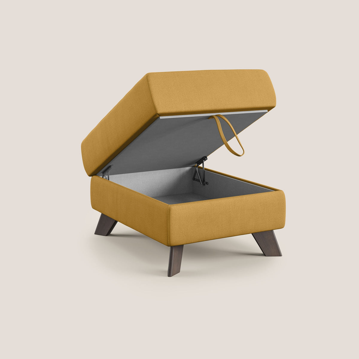 Moon Pouf contenitore e piedini alti in microfibra impermeabile T11 giallo - divitt.sbs