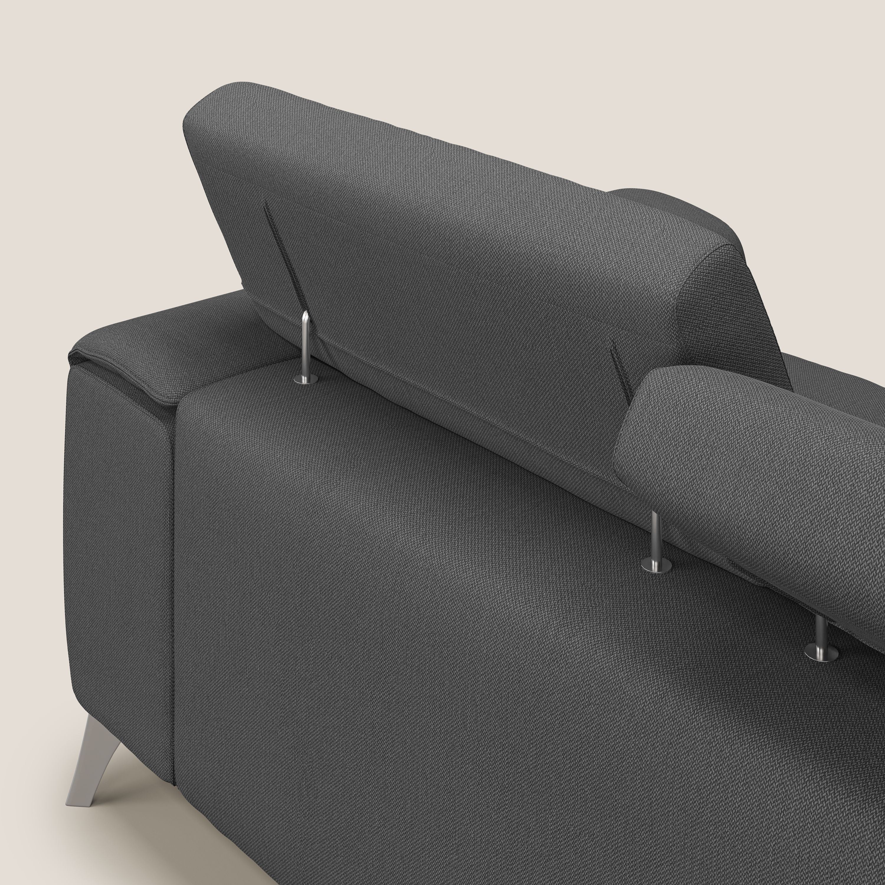 Fusion divano con 3 sedute allungabili in tessuto smacchiabile T05 antracite - divitt.sbs