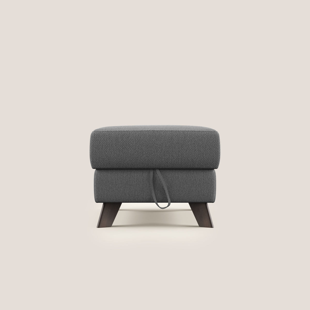 Moon Pouf contenitore e piedini alti in tessuto smacchiabile con acqua T05 antracite - divitt.sbs