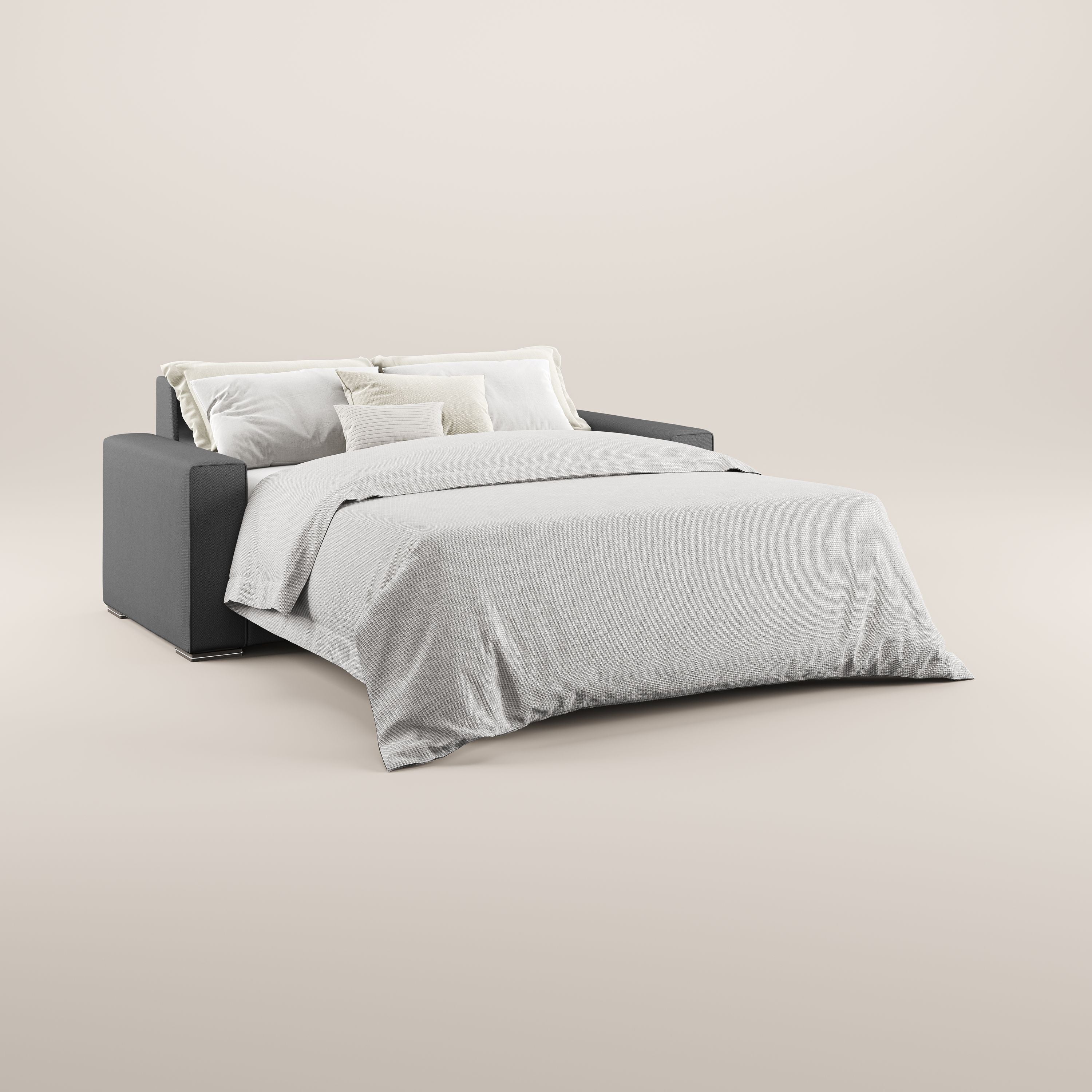 Dream Divano letto moderno dai morbidi cuscini in tessuto smacchiabile T05 antracite - divitt.sbs