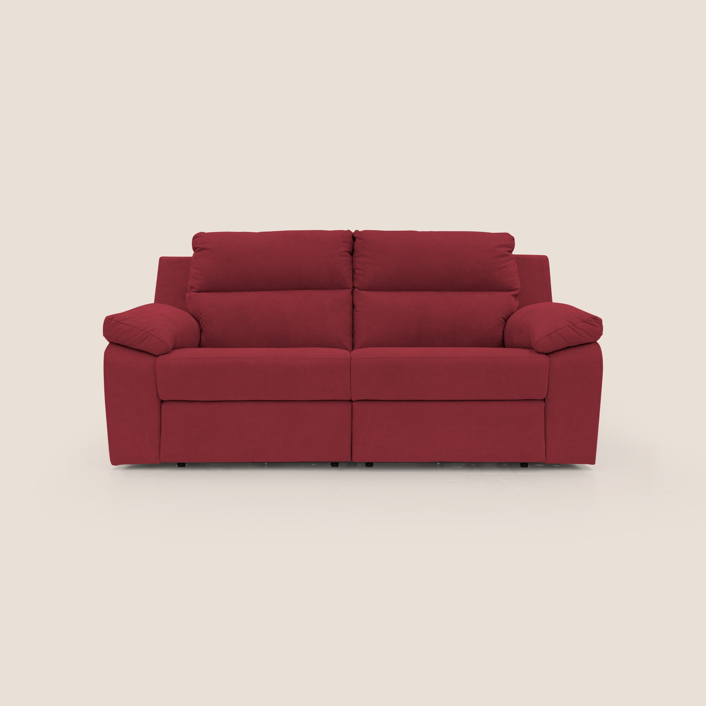 Romeo Divano relax con recliner elettrico in morbido tessuto impermeabile T02 rosso - divitt.sbs