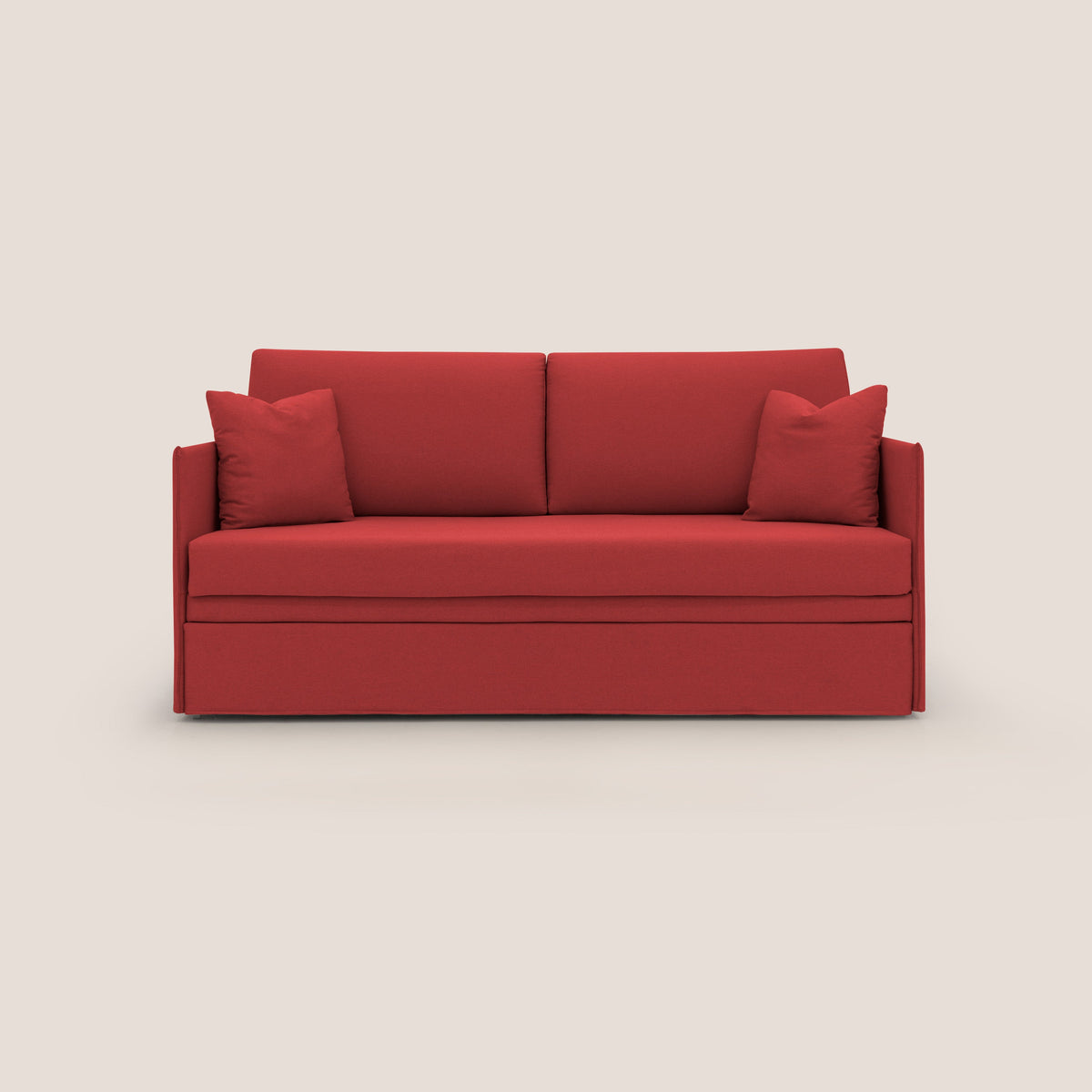Tortona Divano duplex con doppio letto in tessuto simil cotone impermeabile T13 rosso - divitt.sbs