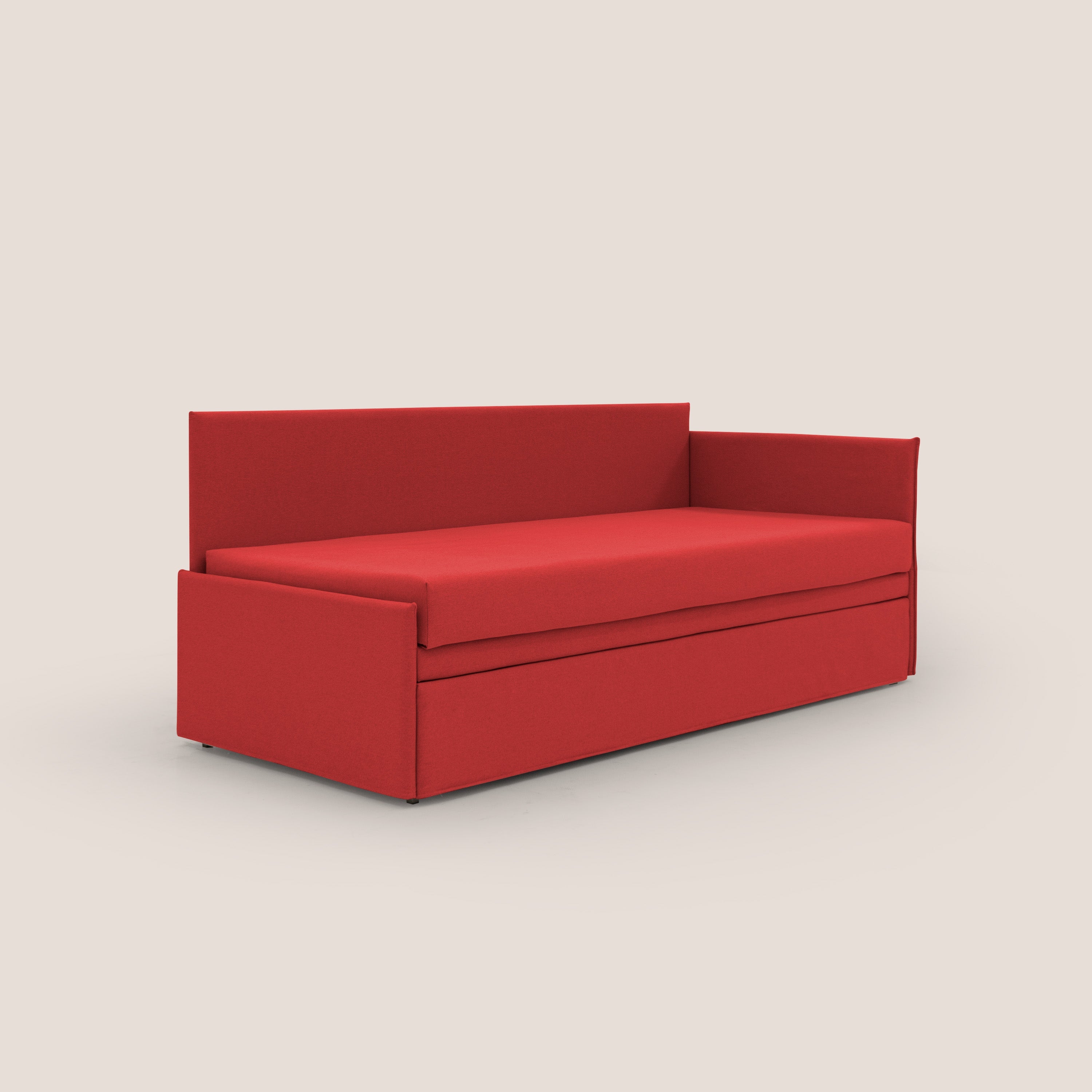 Durini Divano duplex con doppio letto in tessuto simil cotone impermeabile T13 rosso - divitt.sbs