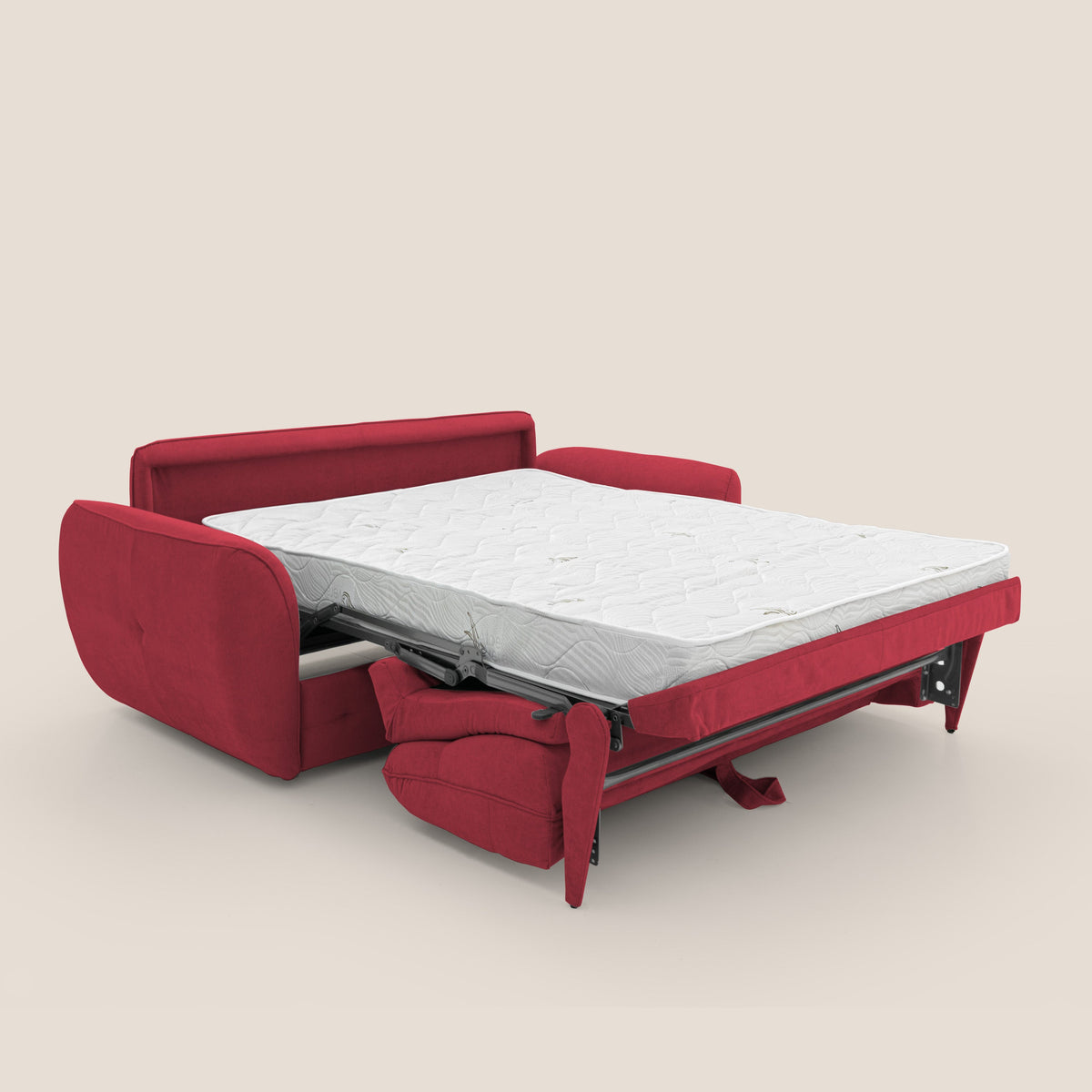 Zeus Divano letto scandinavo con schienale alto in tessuto impermeabile T02 rosso - divitt.sbs
