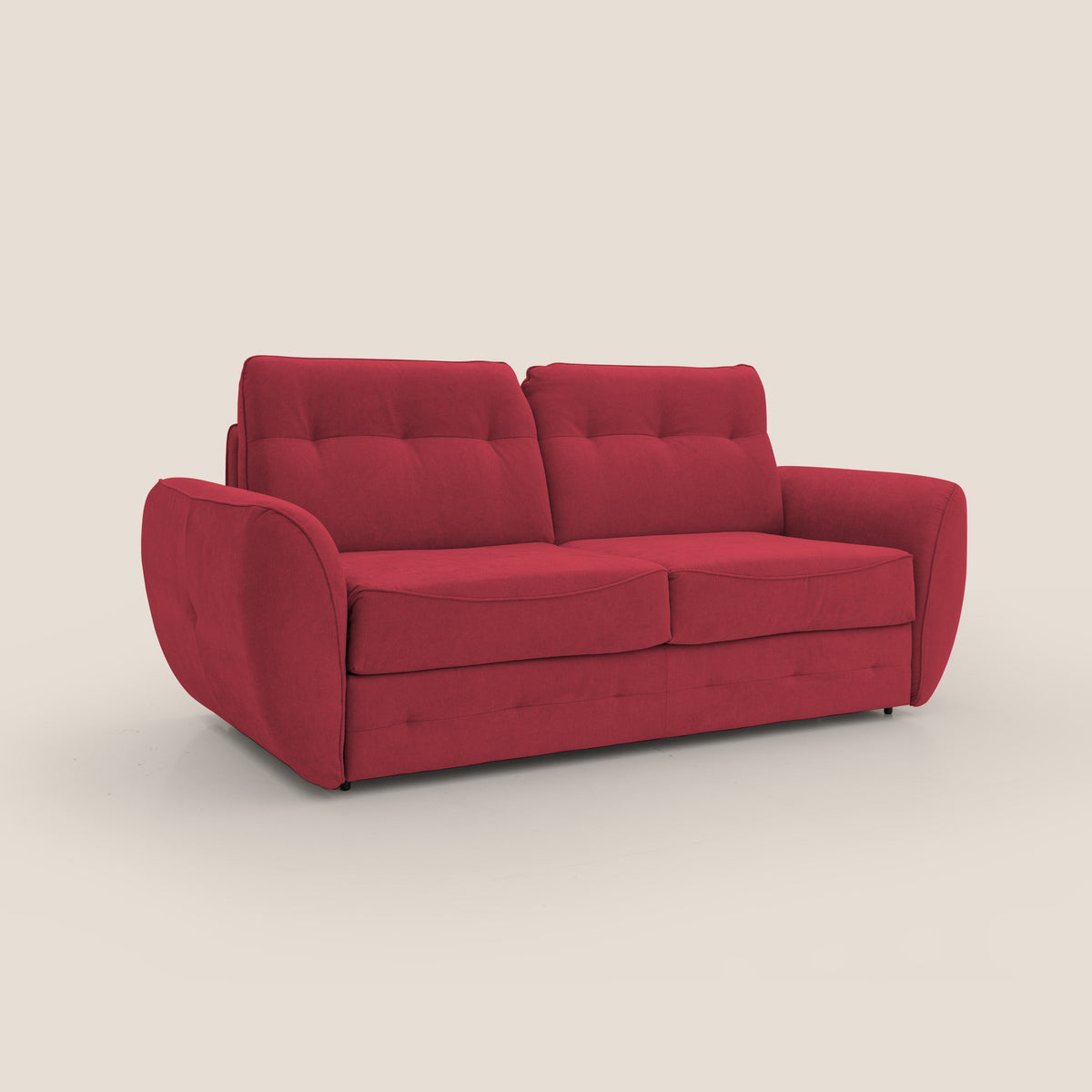 Zeus Divano letto scandinavo con schienale alto in tessuto impermeabile T02 rosso - divitt.sbs