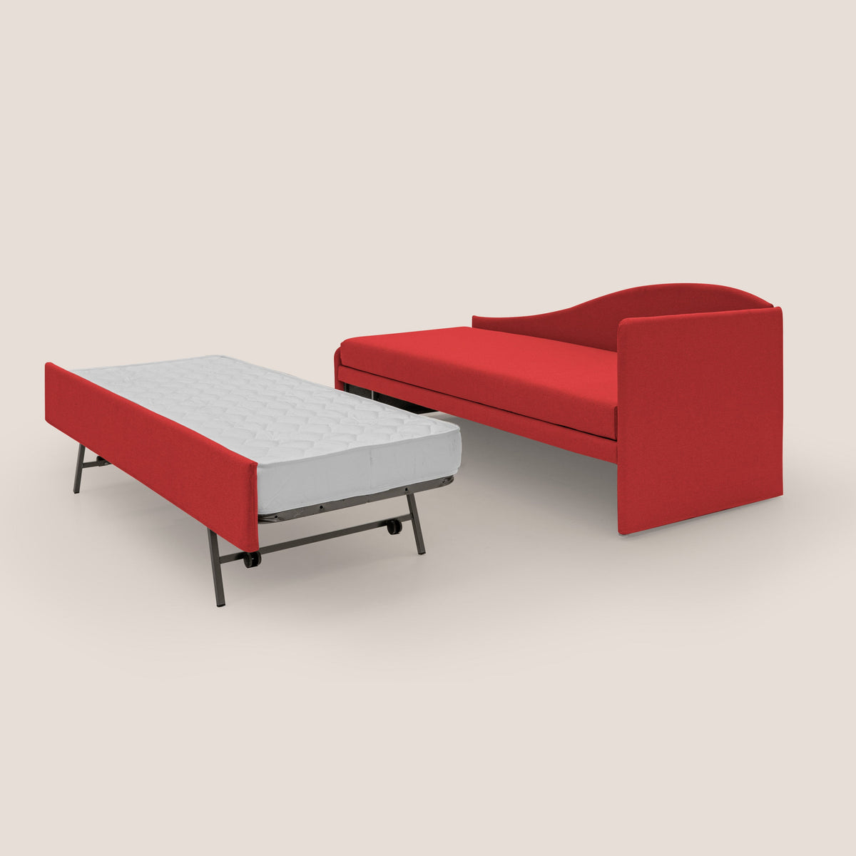 Nolo Divano duplex con doppio letto in tessuto simil cotone impermeabile T13 rosso - divitt.sbs